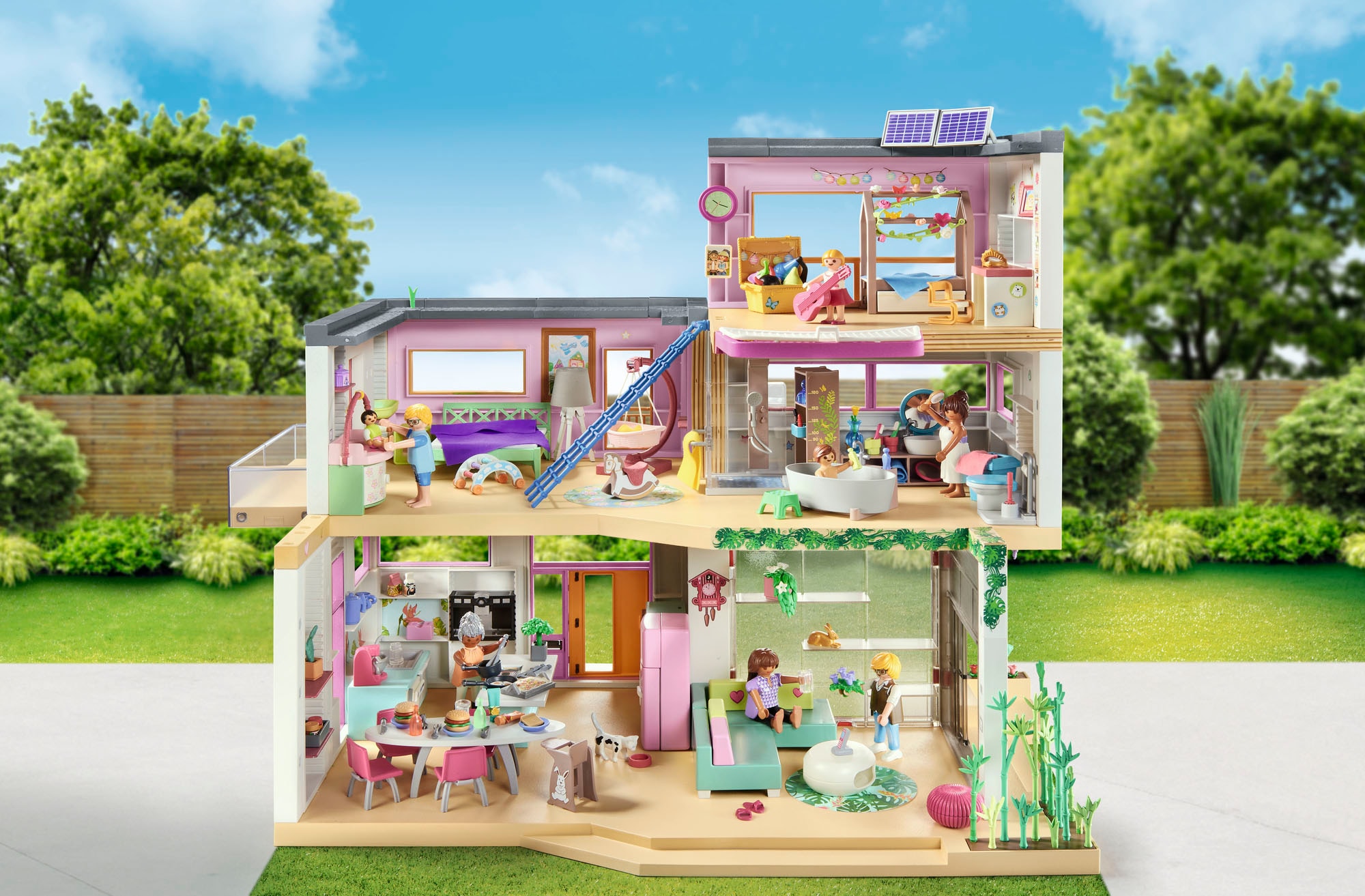 Playmobil® Konstruktions-Spielset »Wohnhaus mit Wintergarten (71607), myLife«, (312 St.), Made in Germany