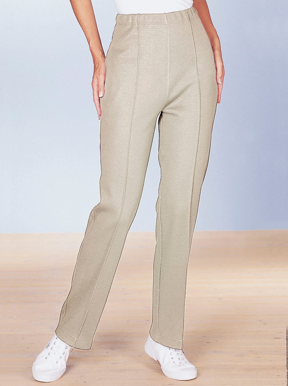 DamenWellnesshose in beige, Größe 54