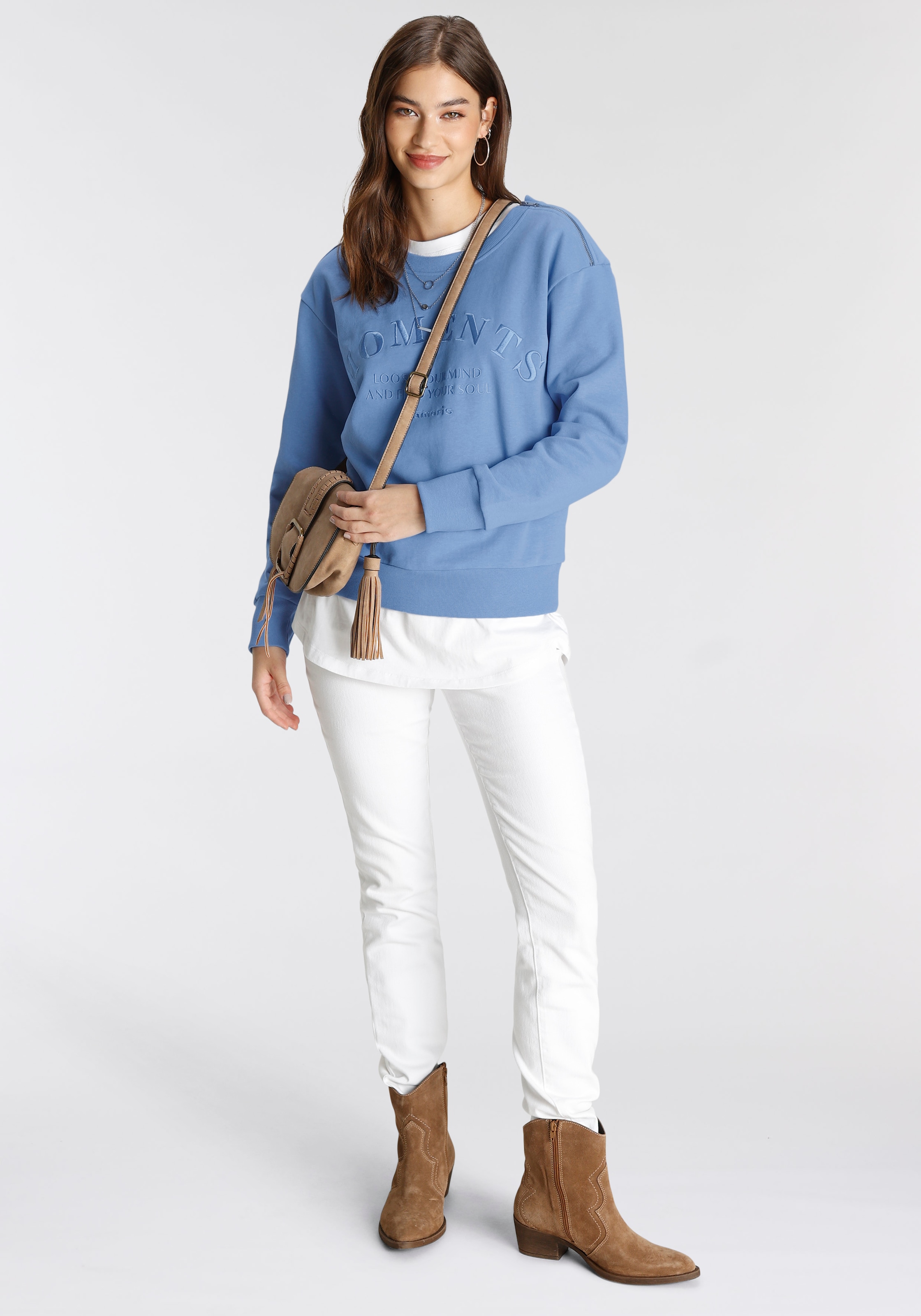 Tamaris Sweatshirt, Mit einem Zipper an der Schulter - NEUE KOLLEKTION