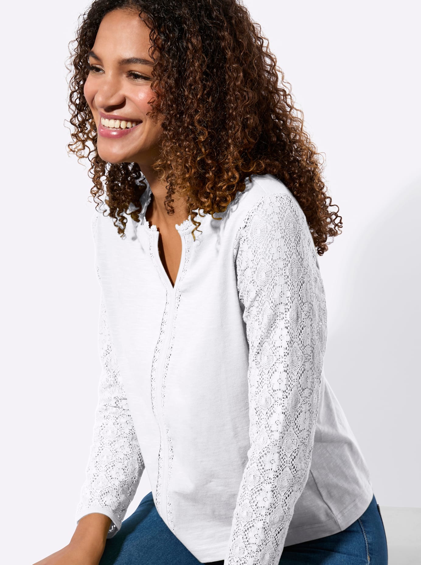 Inspirationen Spitzenshirt »Shirt« 1 tlg.