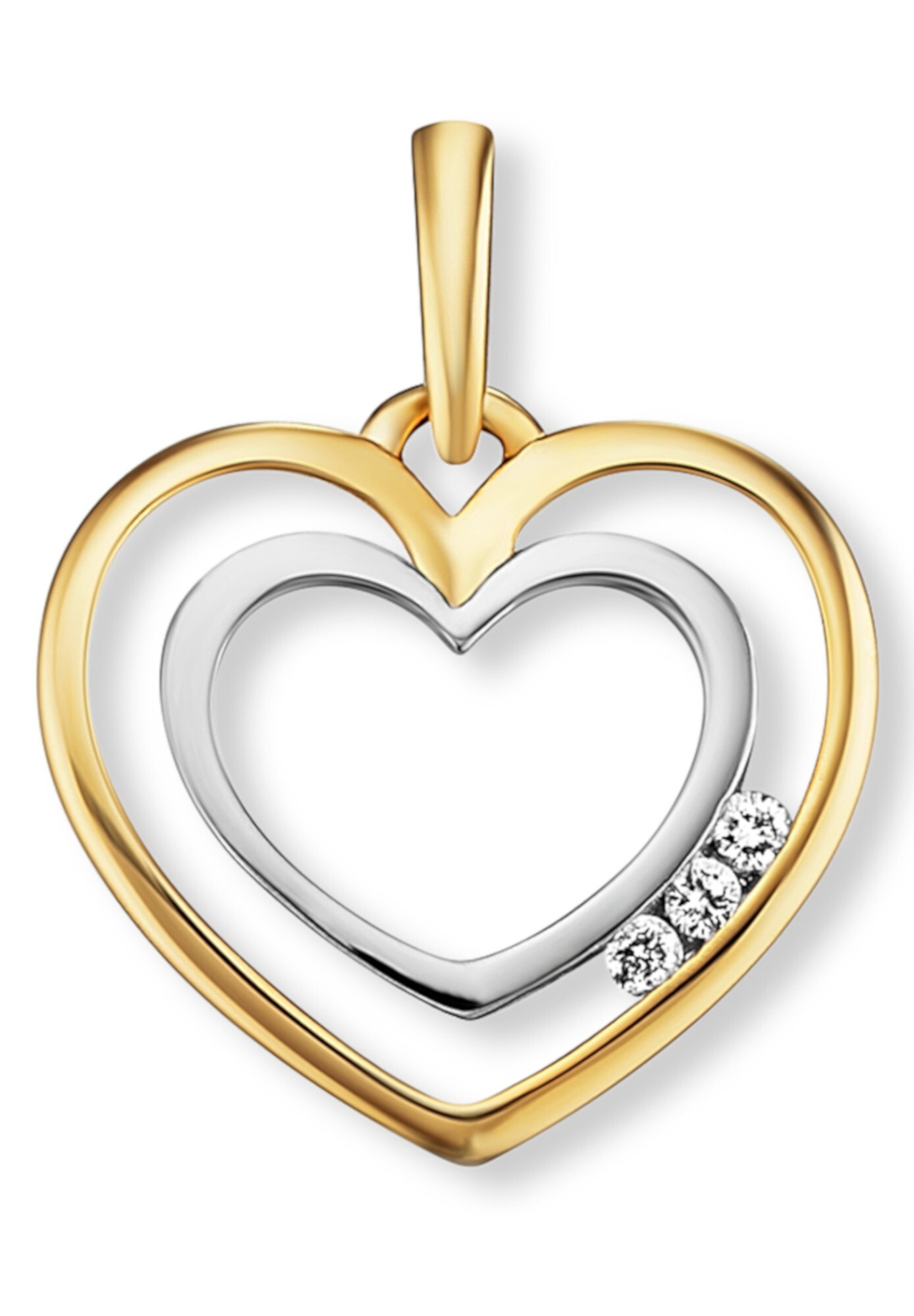 ONE ELEMENT Herzanhänger »0.03 ct Diamant Brillant Herz Anhänger aus 585 Gelbgold«, Herzen