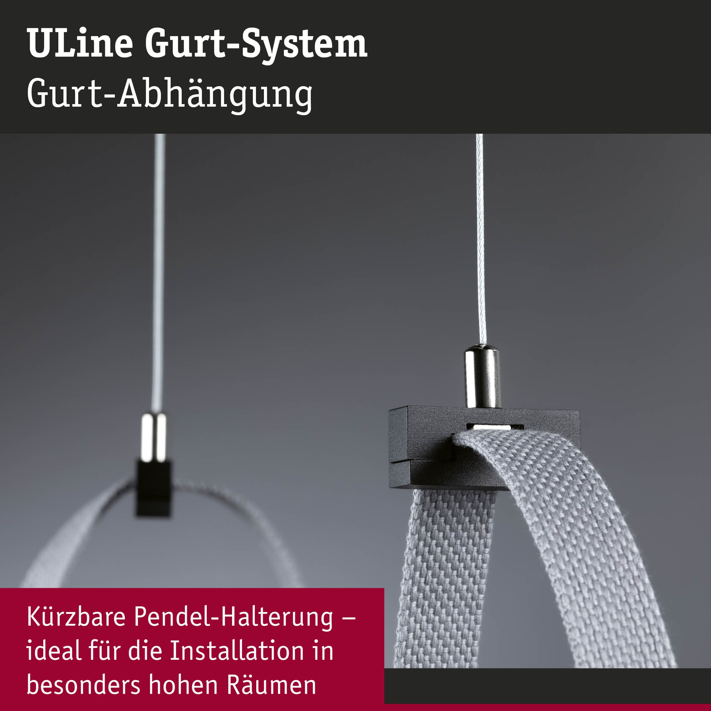 Paulmann Hängeleuchte »ULine Zubehör Gurt Abhängung  45x15mm Schwarz« 1 Stk.