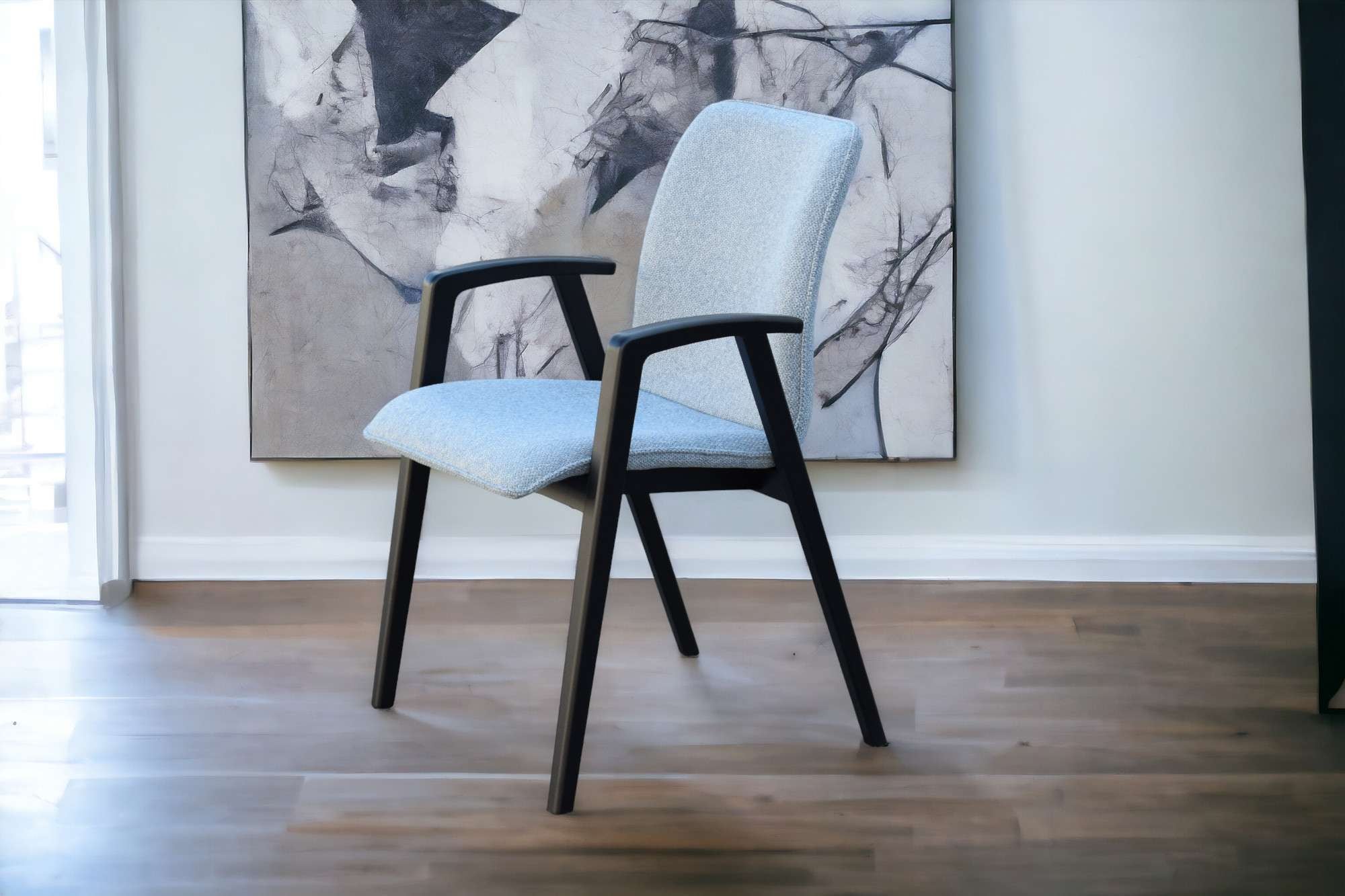 Home affaire Armlehnstuhl »Loreen Esszimmerstuhl, Polsterstuhl, Wohnstuhl, Essstuhl mit Armlehnen« (Set) 2 Stk. Webstoff Massivholzgestell und Armlehnen, stilvoll, bequem, Designstuhl