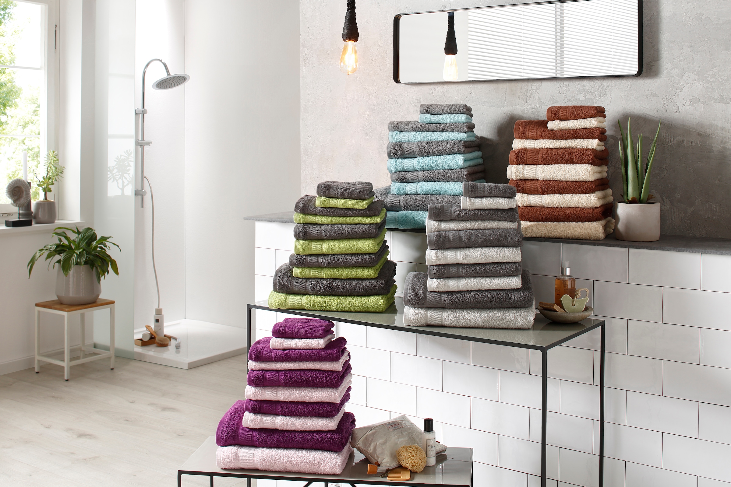 my home Handtuch Set »Afri«, Set, 10 tlg., Walkfrottee, Handtücher aus 100%  Baumwolle, weich, mit Bordüre online bei OTTO