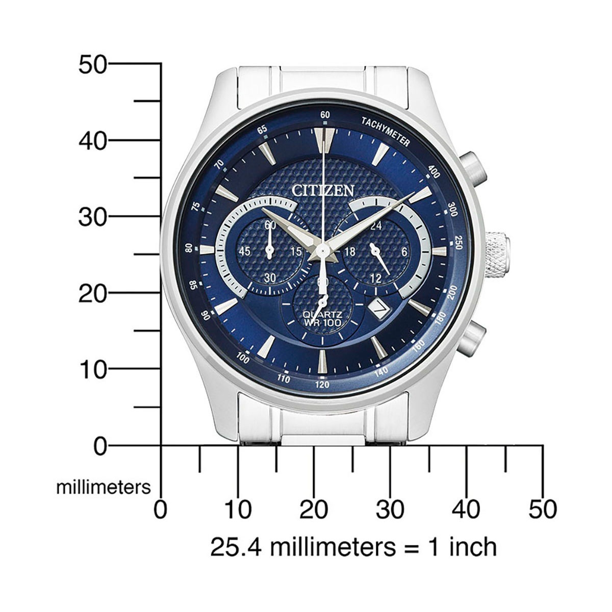 Citizen Chronograph Armbanduhr, Quarzuhr, Herrenuhr, Edelstahlarmband
