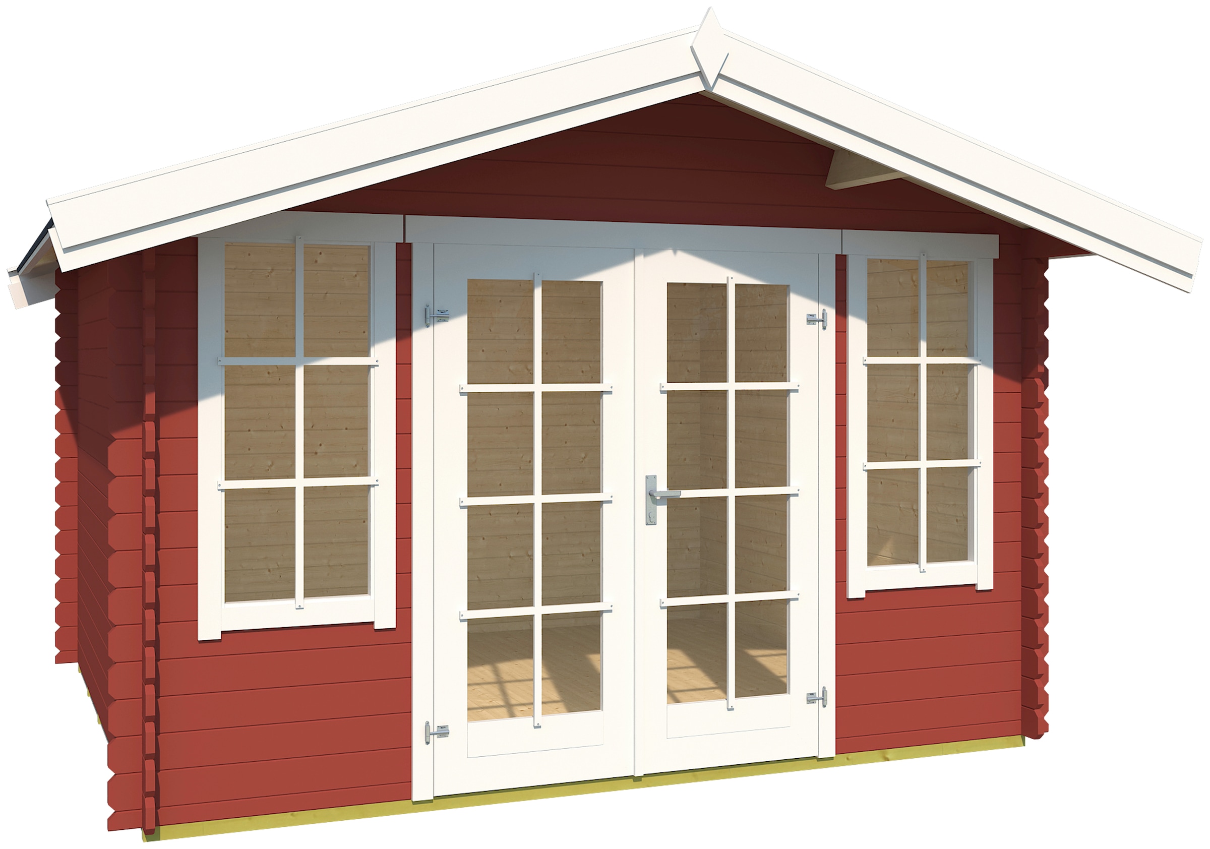 LASITA MAJA Gartenhaus »Robin 280« Blockbohlenhaus 28mm, Fundamentmass 3300x2800 , Schwedenrot