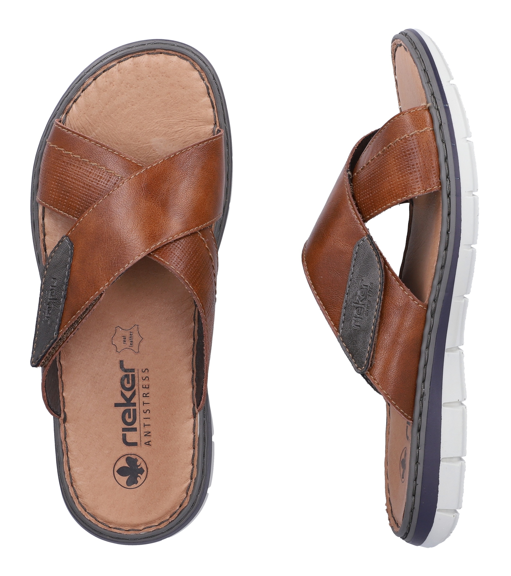 Rieker Pantolette  Sommerschuh, Strandschuh, Urlaubsschuh mit weicher Innensohle