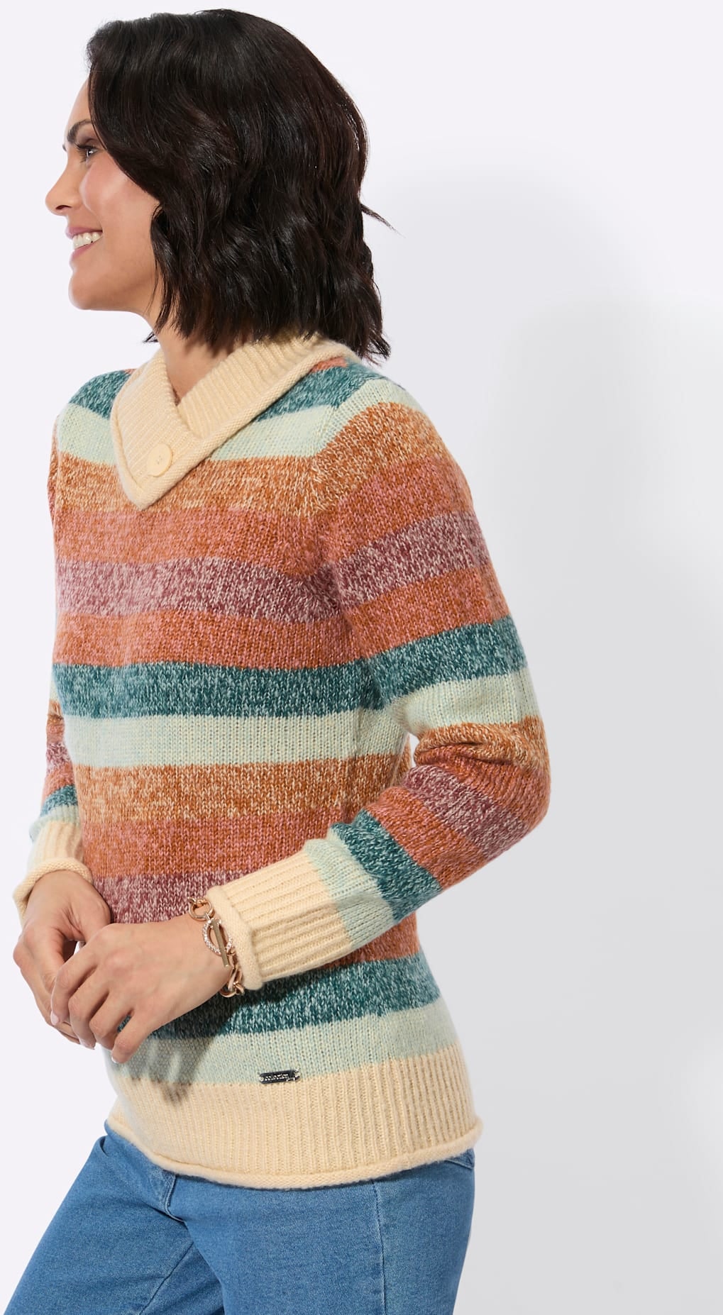 Casual Looks V-Ausschnitt-Pullover »Stehkragen-Pullover«