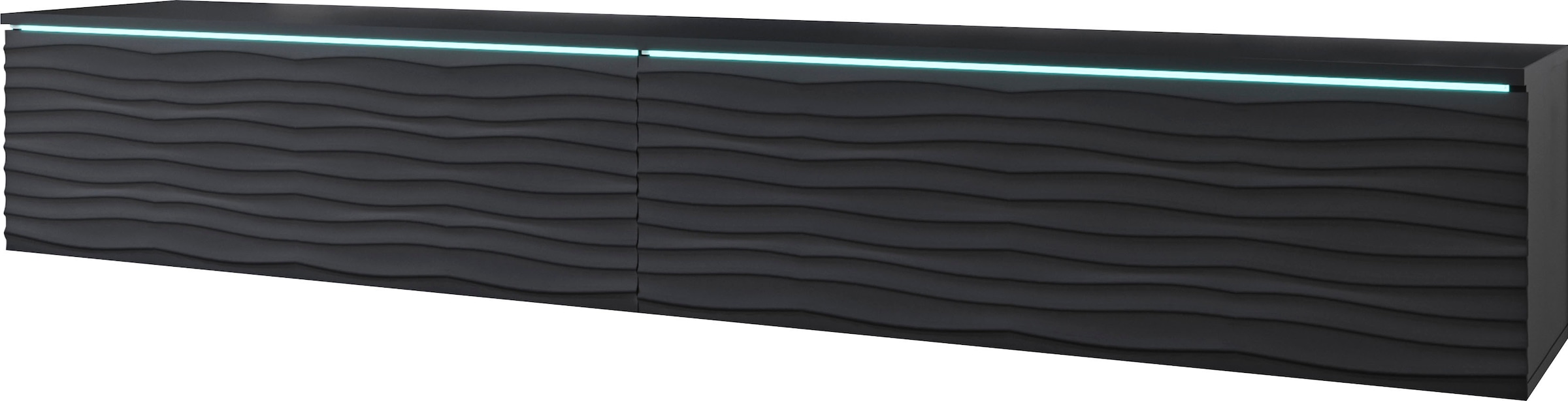INOSIGN Lowboard »Vera, wahlweise mit oder ohne Beleuchtung«, gefräste MDF Front mit 3D Effekt, stehend und hängend montierbar