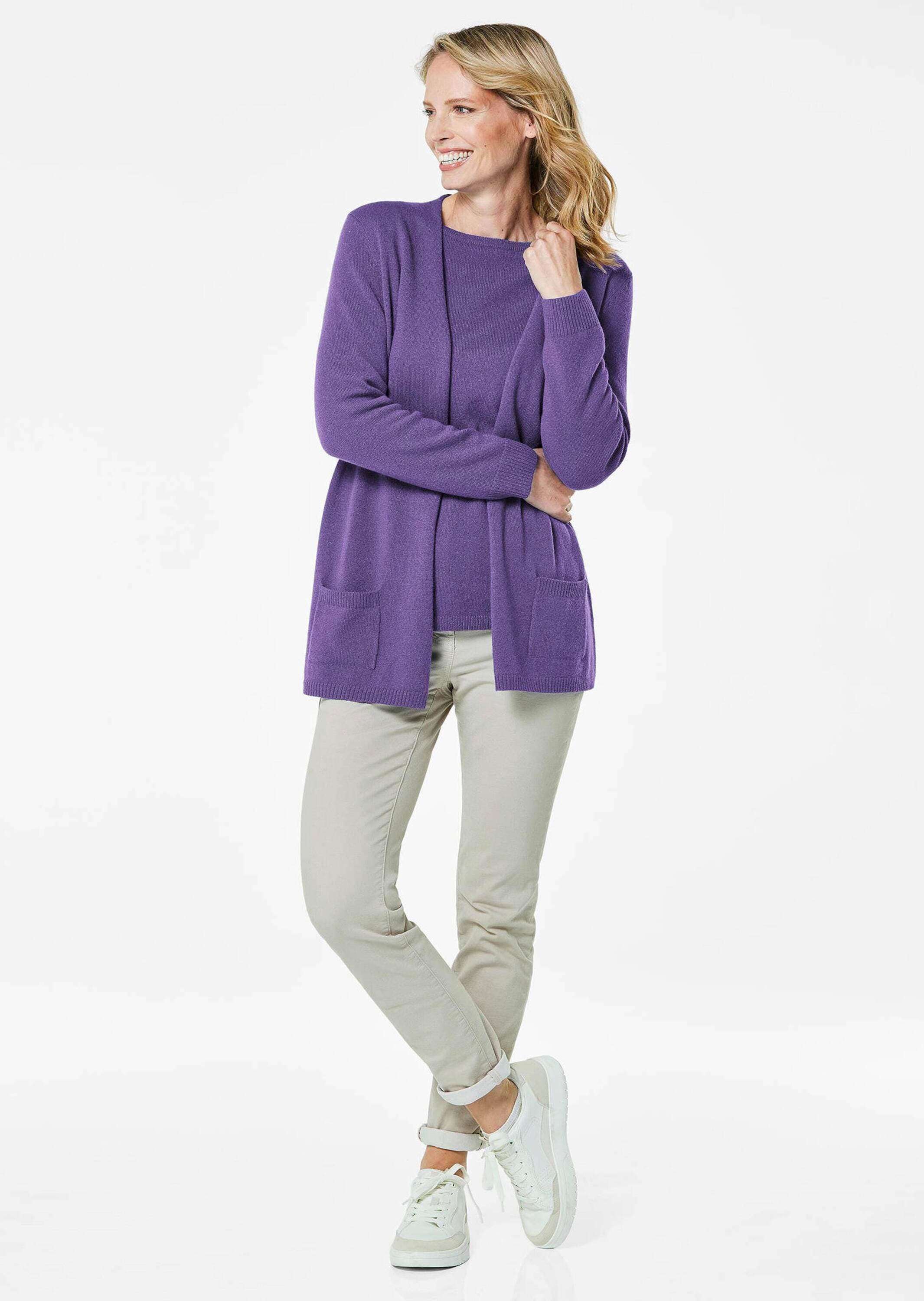GOLDNER Strickjacke »Kurzgröße Langarm Feinstrick-Cardigan« Ohne