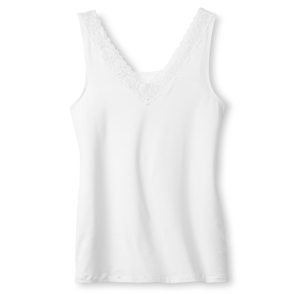 CALIDA Unterhemd »Natural Comfort Lace«, Tank-Top, Baumwoll-Top mit schöner Spitze
