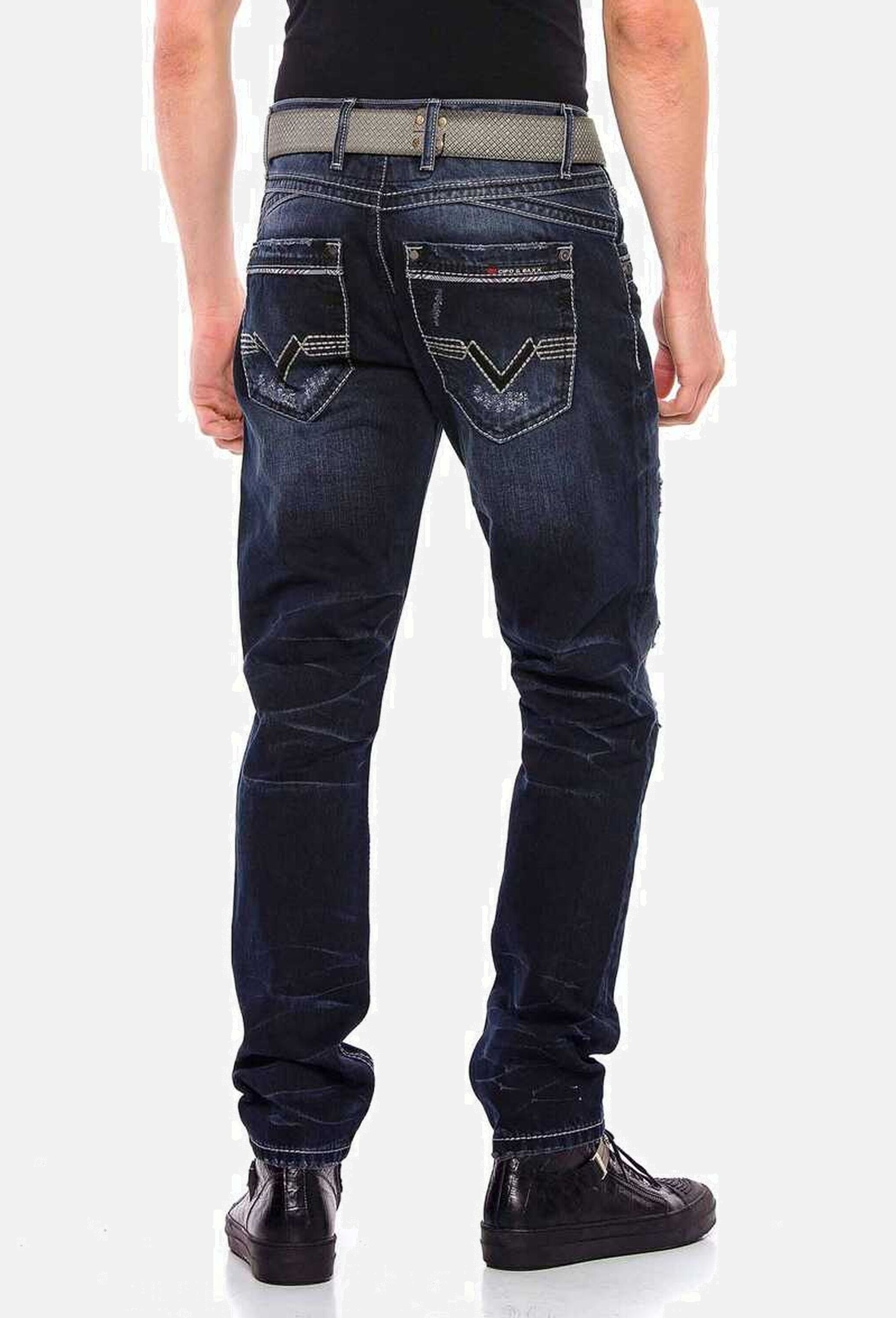 Cipo & Baxx Regular-fit-Jeans »Cipo & Baxx Jeans« mit lässigen Destroyed-Elementen, CD539