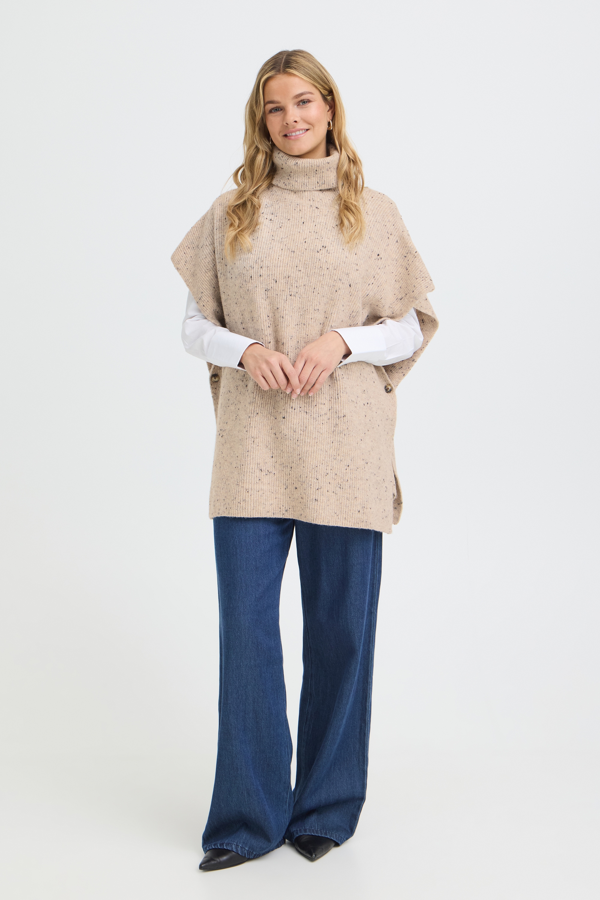 fransa Strickponcho »Damen Poncho FRNANNA«