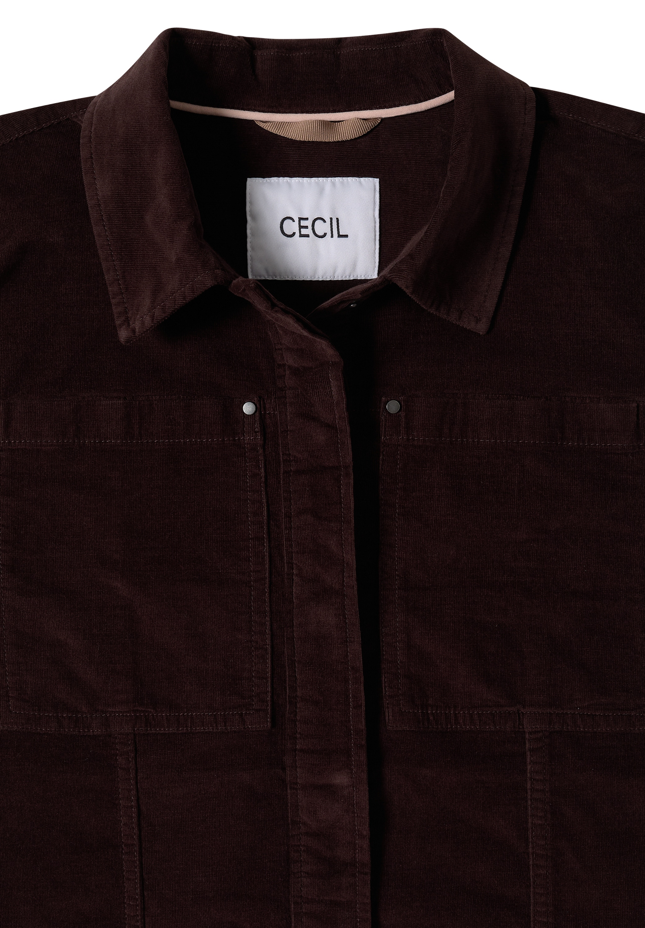Cecil Cordjacke Feincord Overshirt, Baumwollmix, Brusttaschen