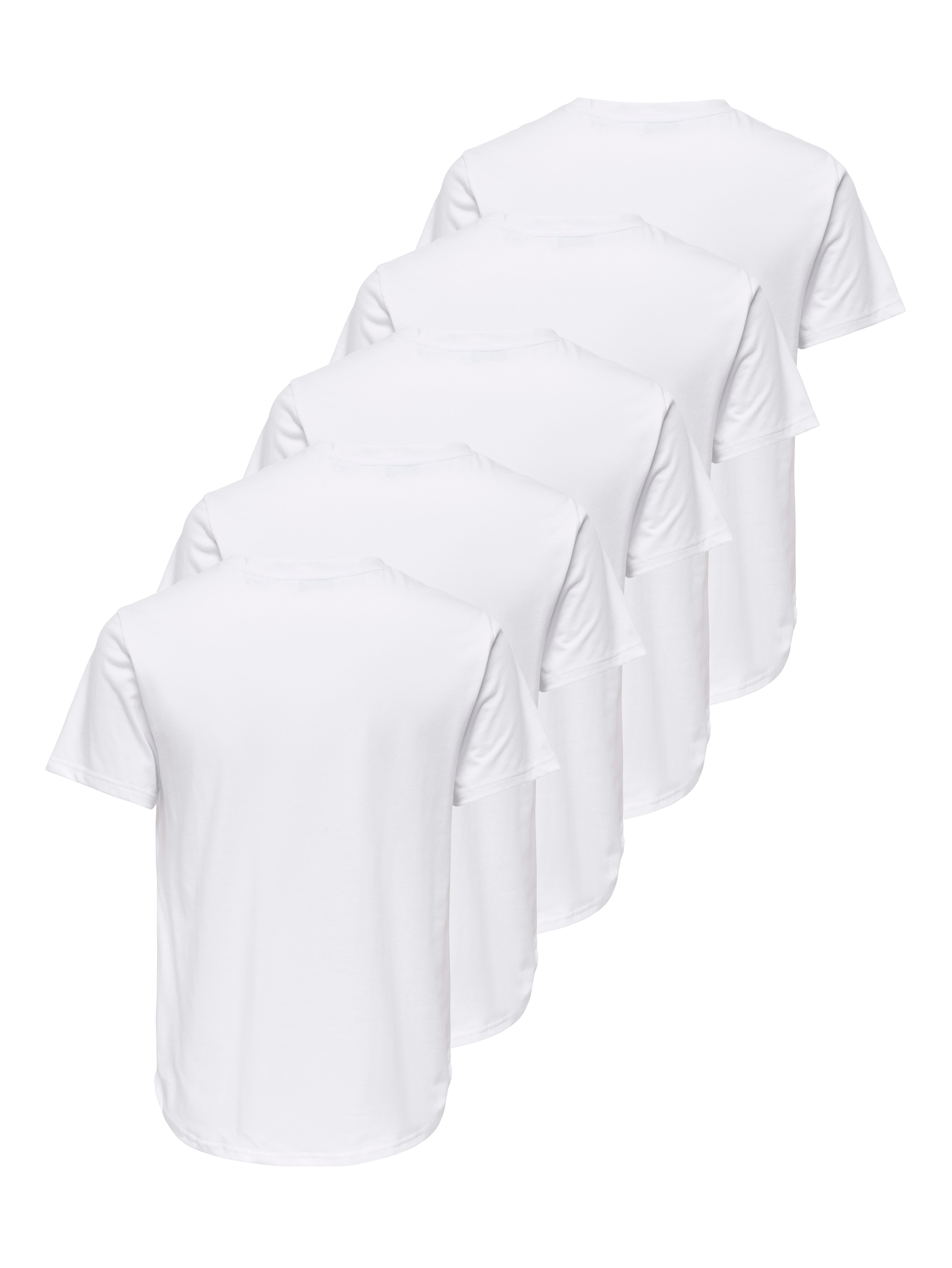 ONLY & SONS Rundhalsshirt »ONSJEFF LONGY SS TEE 5-PACK OTL« Packung, 5