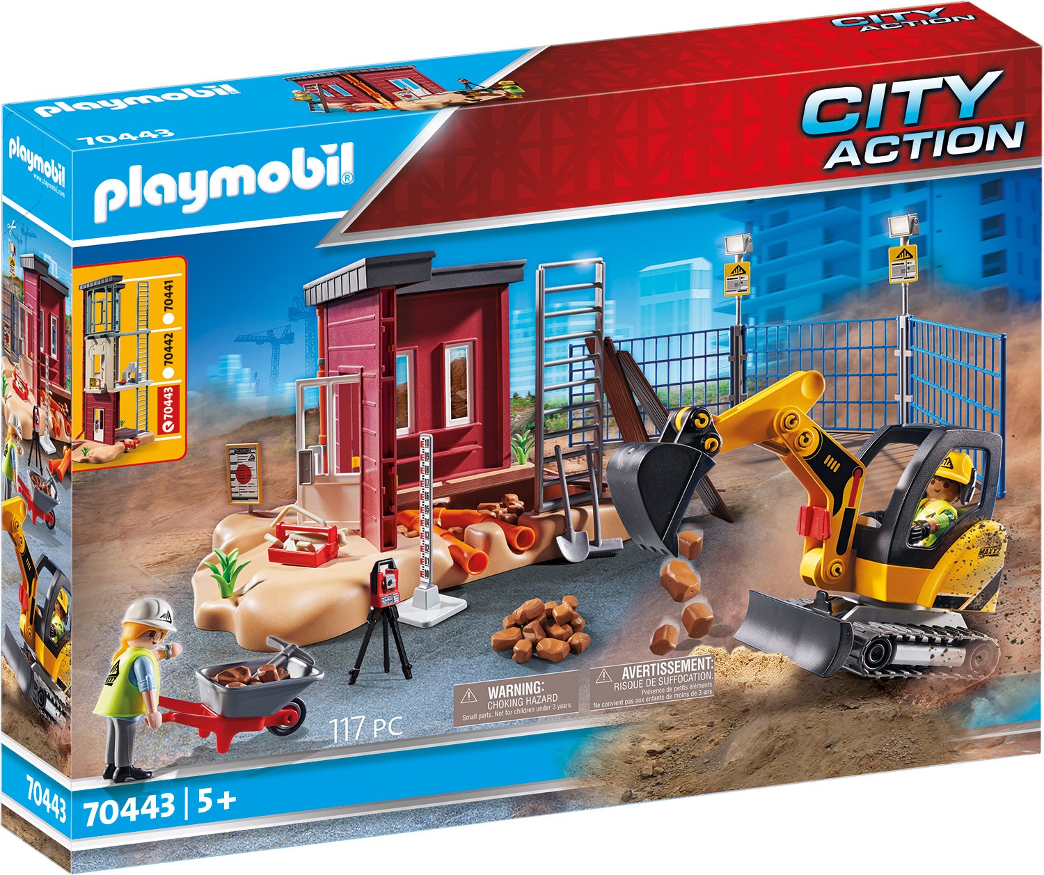 Playmobil® Konstruktions-Spielset »Minibagger mit Bauteil (70443), City Action«, ; Made in Germany