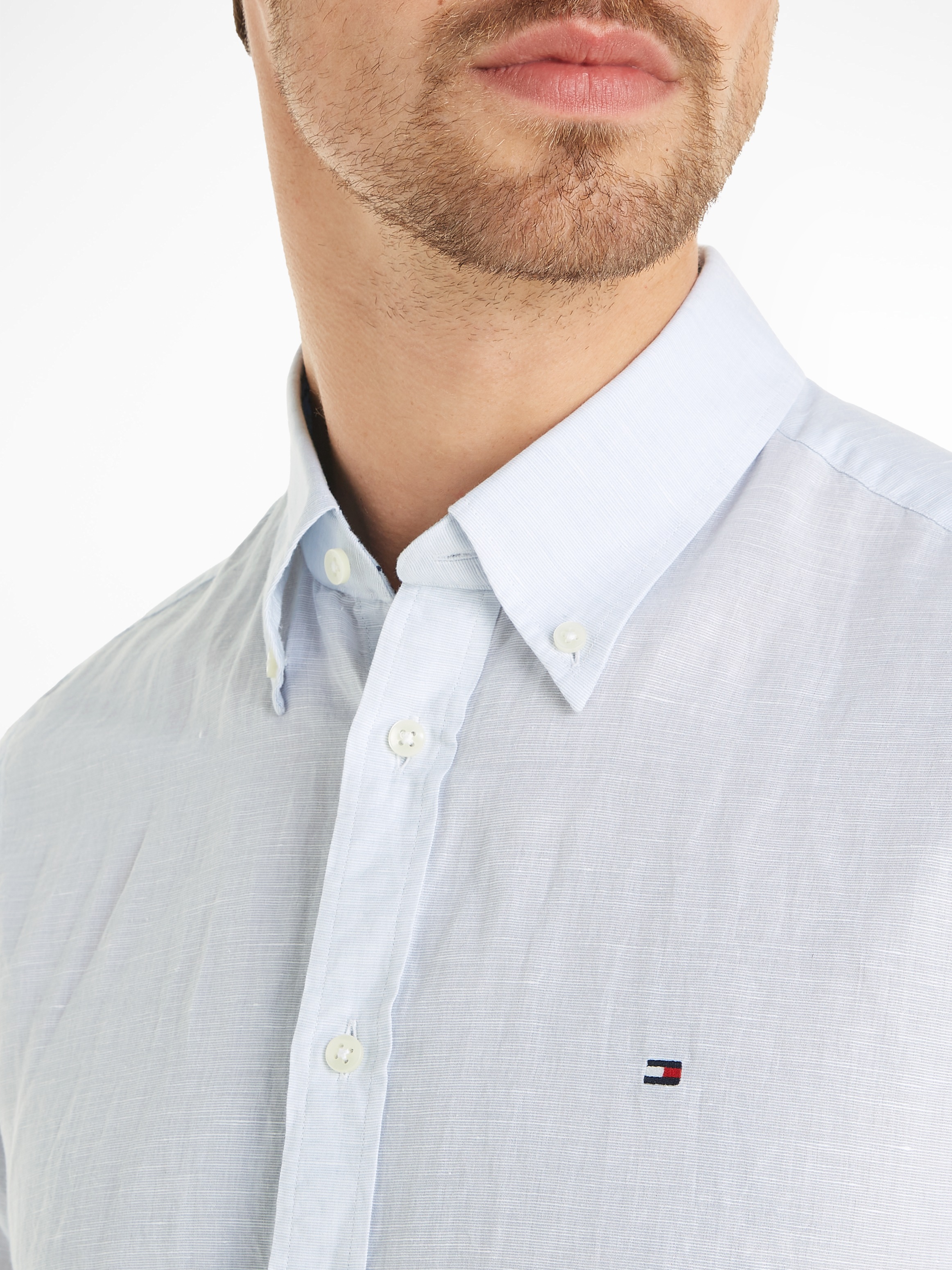 Tommy Hilfiger Langarmhemd »CL W-CO LINEN SOLID SF SHIRT«