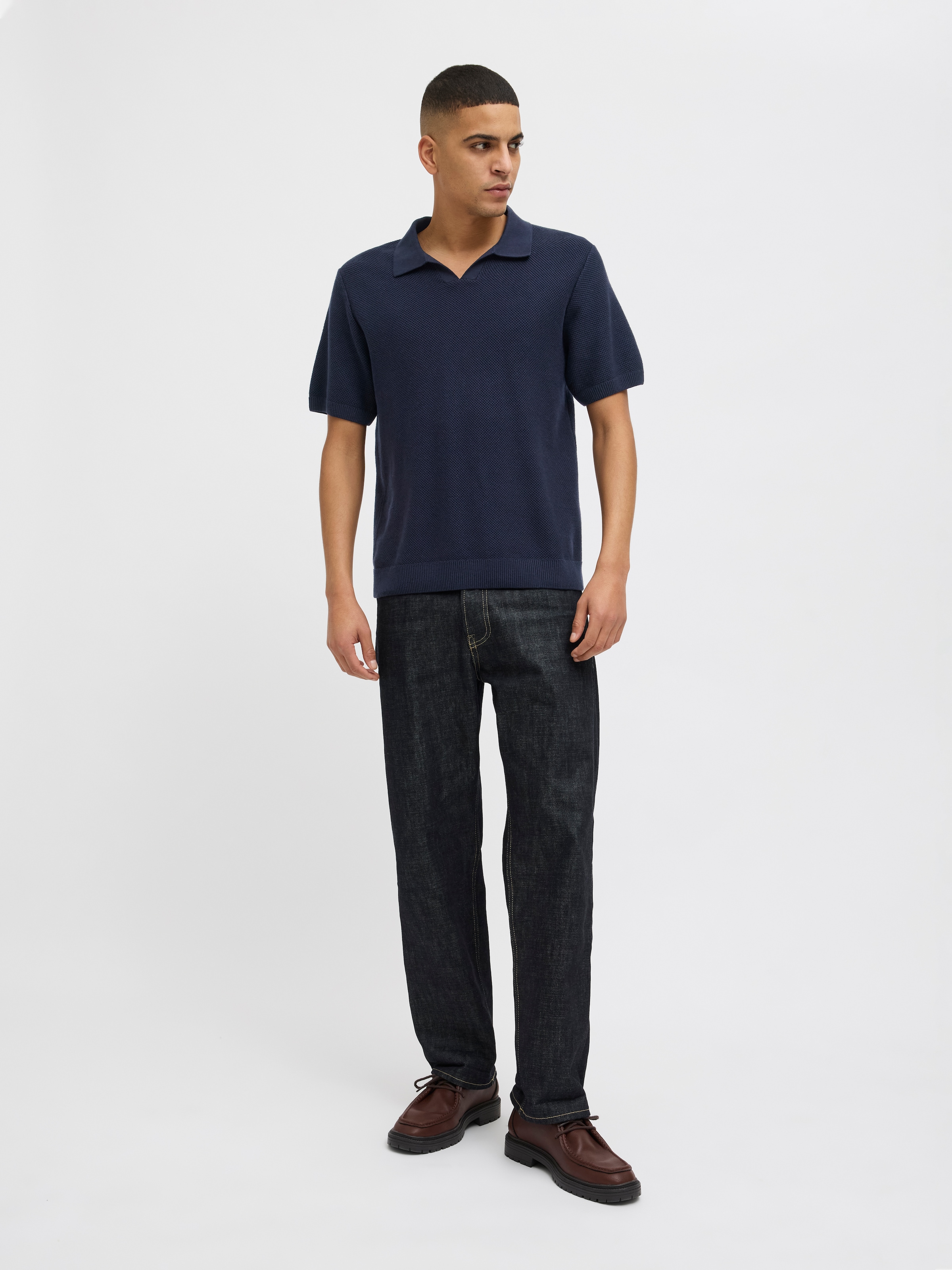 Jack & Jones Rundhalspullover »JPRCCEASTON KNIT SPLIT NECK SS SN«
