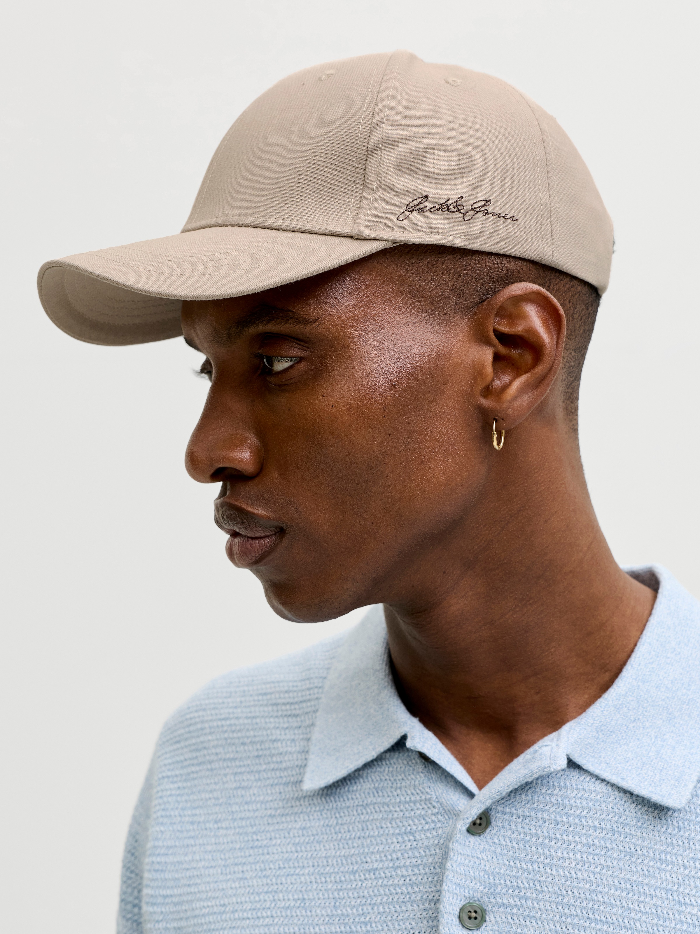 Jack & Jones Baseball Cap »JACBASE LOUIS LINEN BLEND CAP SN« mit Branding