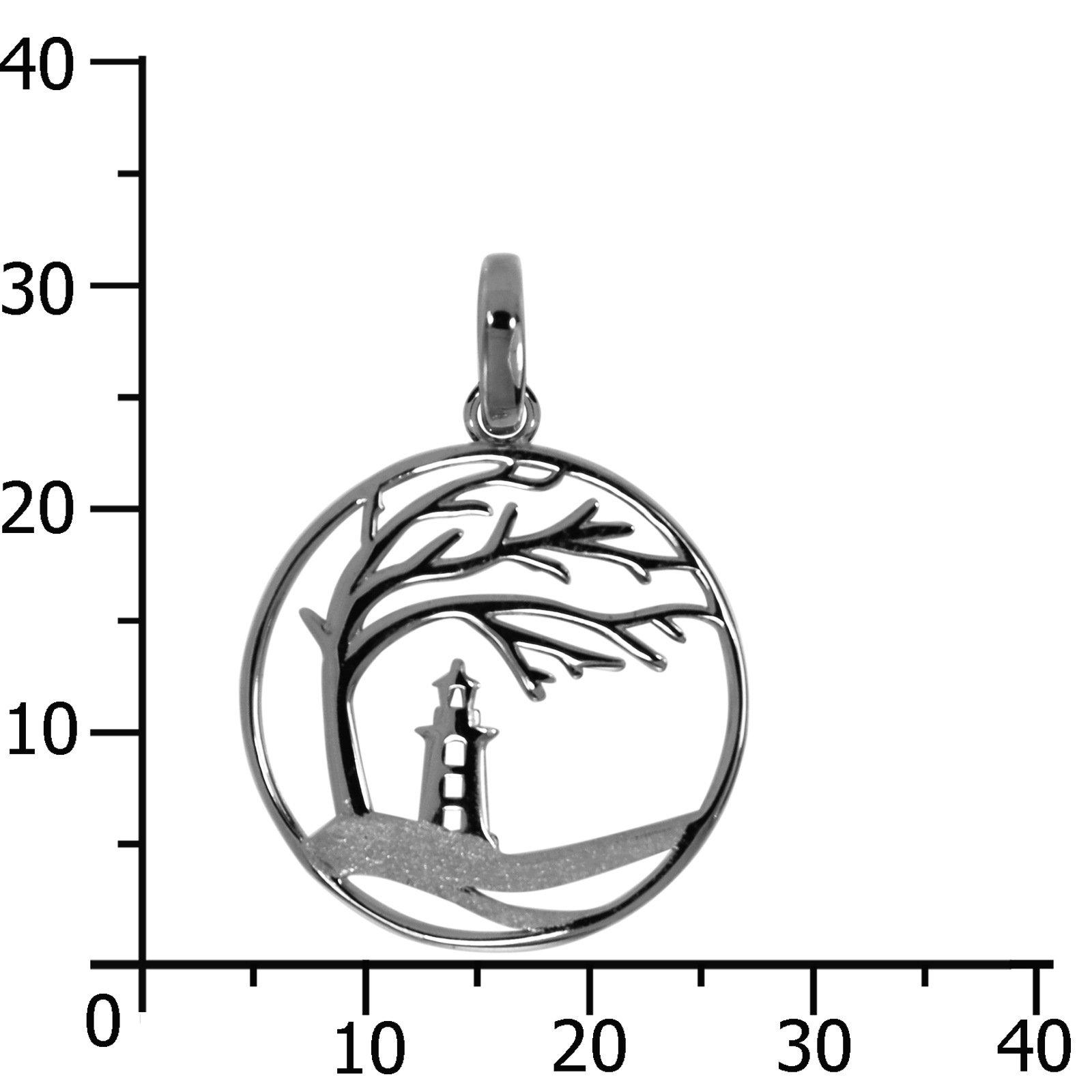 OSTSEE-SCHMUCK Kettenanhänger »- Windflüchter 23 mm - Silber 925/000 - ohne Stein«