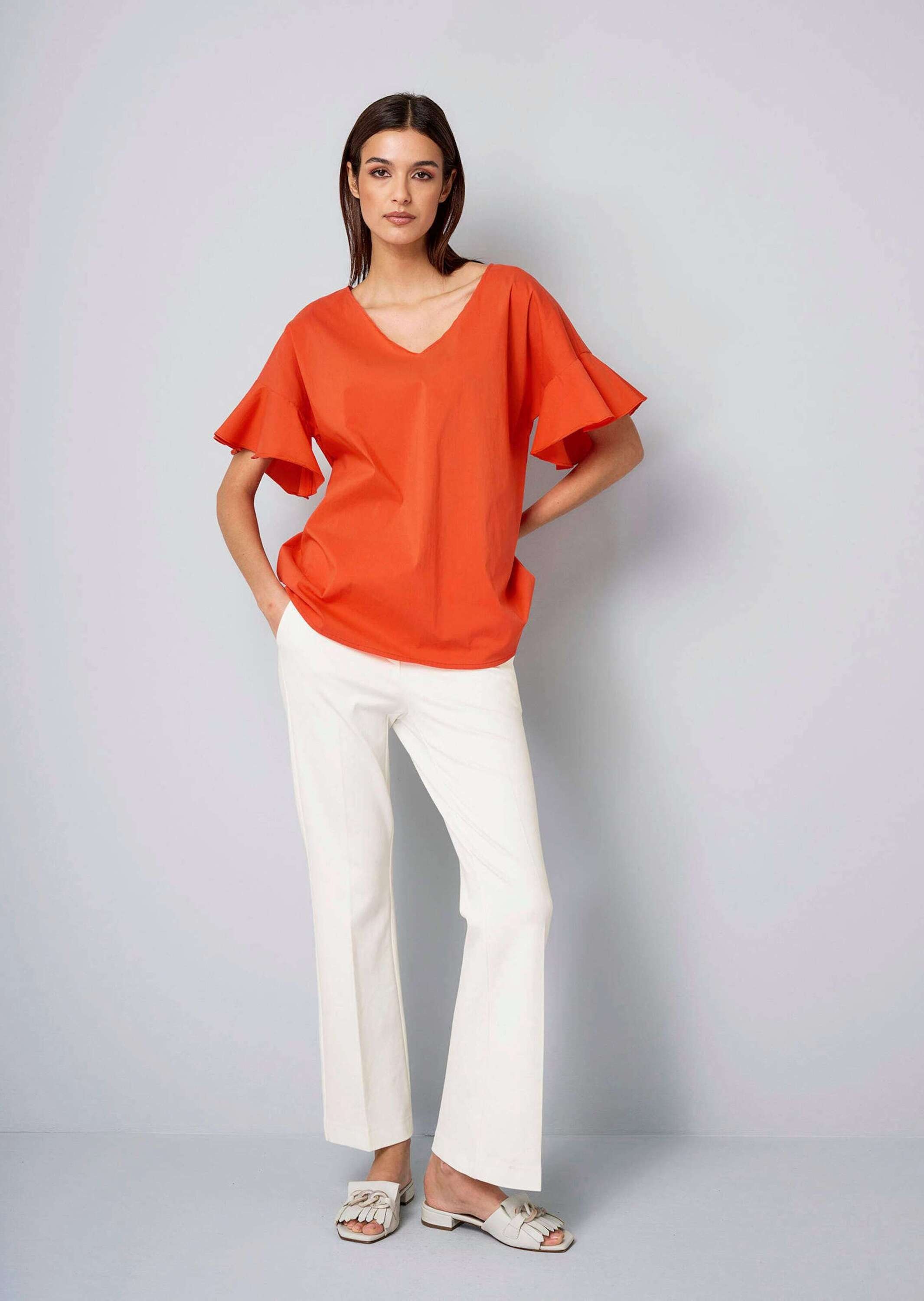 Alba Moda Kurzarmbluse »Bluse Bluse mit V-Ausschnitt«