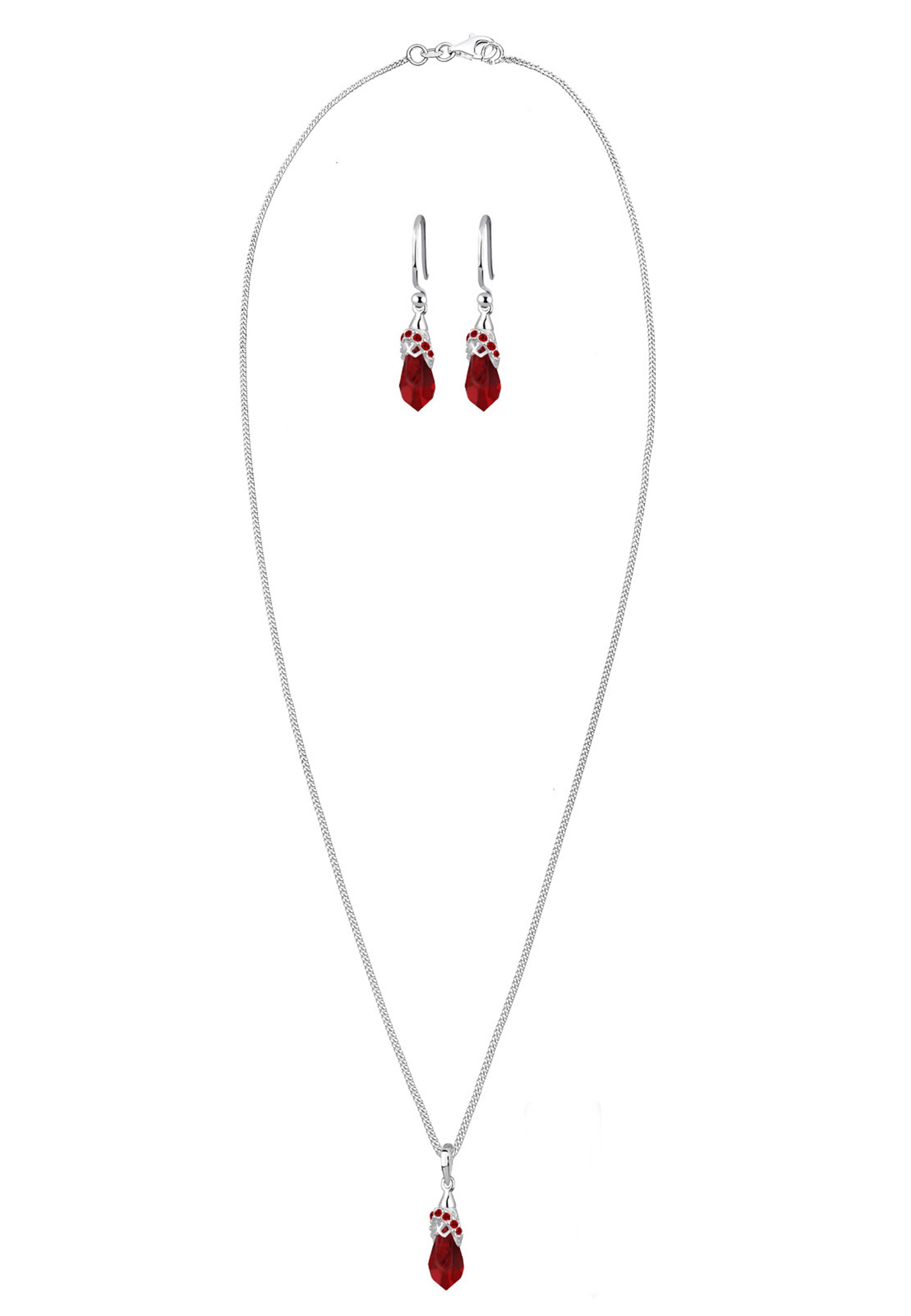 Elli Ohrring und Ketten Set »Schmuckset Tropfen 925 Silber, mit Kristallen von Swarovski®«