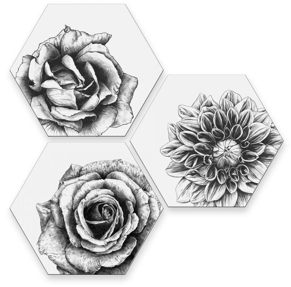kaufen Bilder St.) 3 Collage OTTO Floral Deko«, Mehrteilige bei (Set, Wall-Art online »Blumen