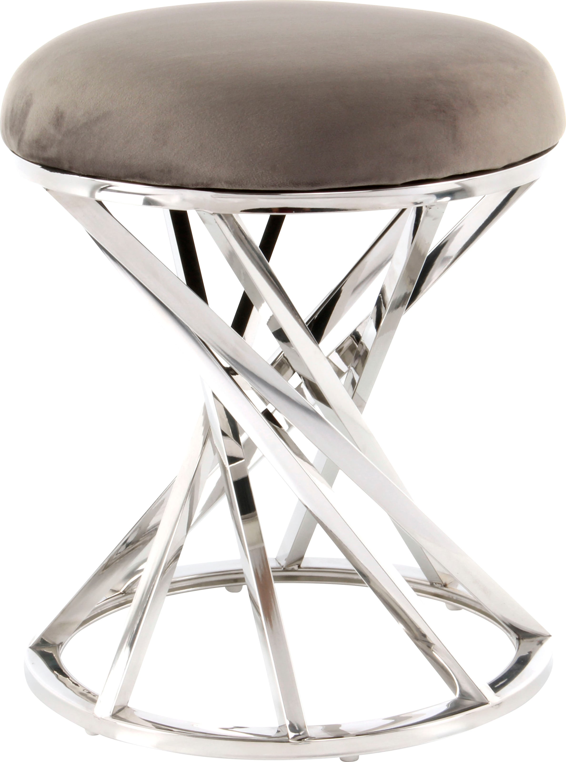 Kayoom Sitzhocker »Hocker Wesley 325,Sitzpouf in elegantem Design, Gestell aus Metall«, (1 St.), glamourös, hochwertig, mit weichem Sitzkissen und Stoffbezug