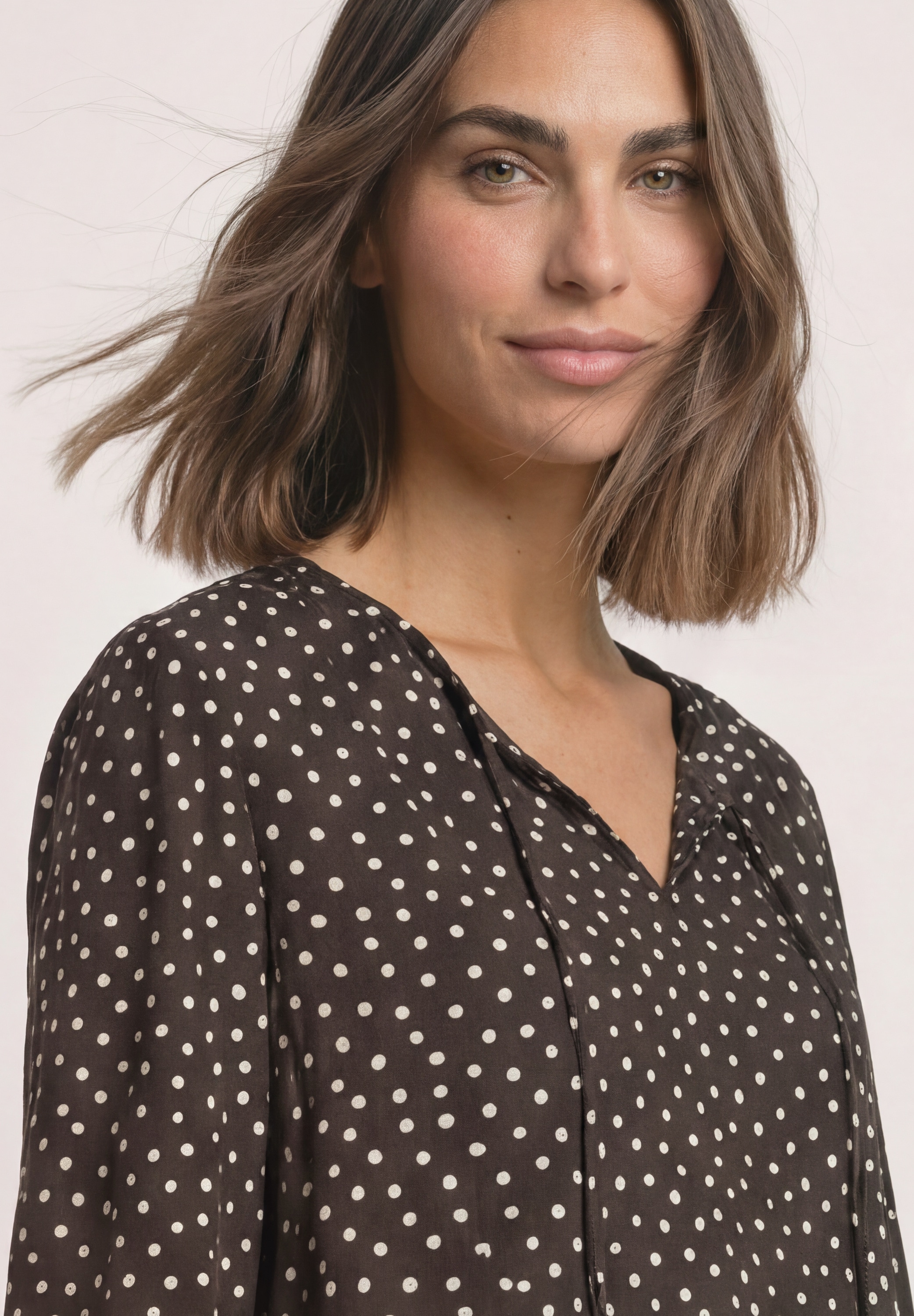 STREET ONE 3/4-Arm Tunika mit Split Neck / mit Punkten