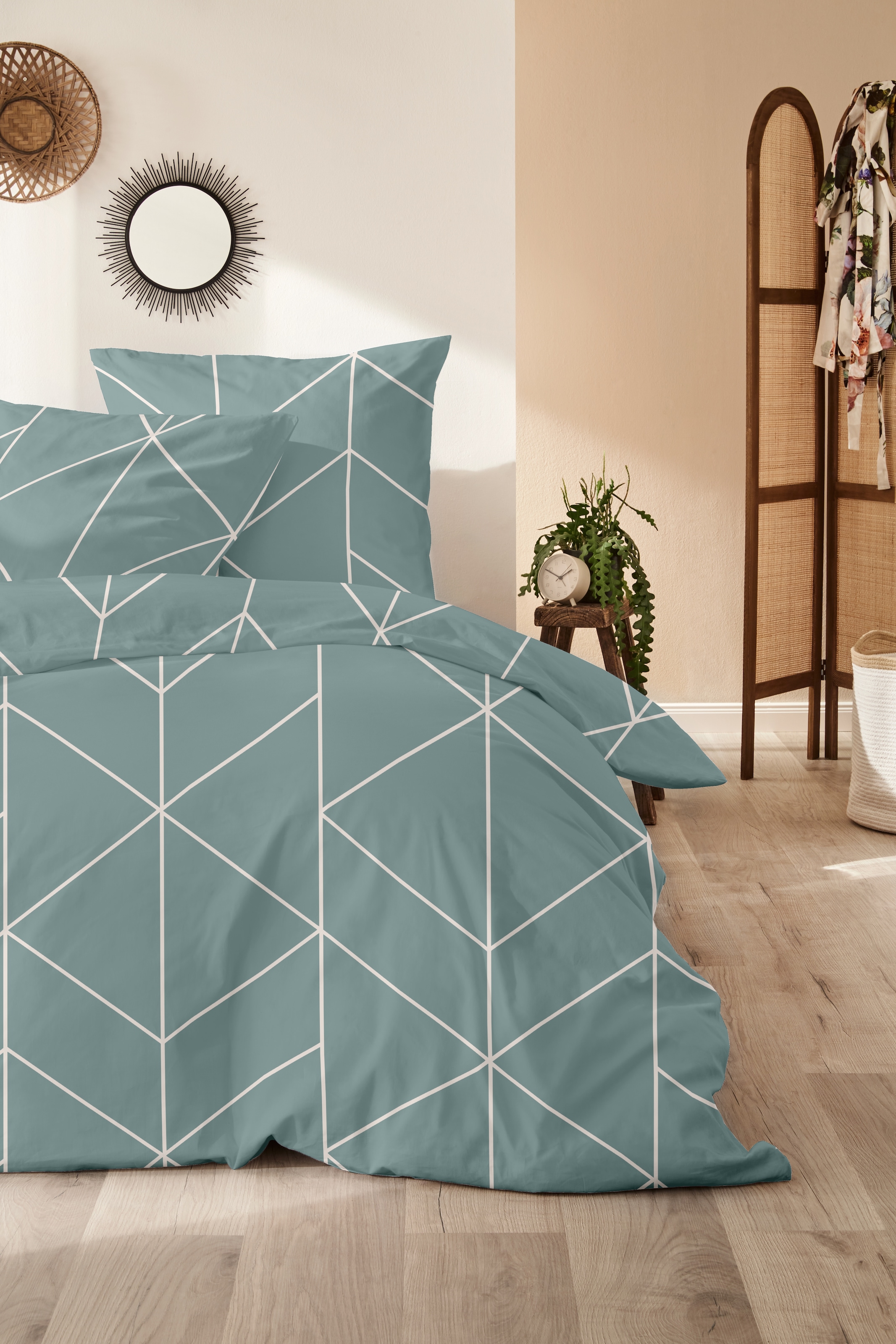 Primera Bettwäsche »Mako-Satin-Bettwäsche Golden«, mit denzenten Linien