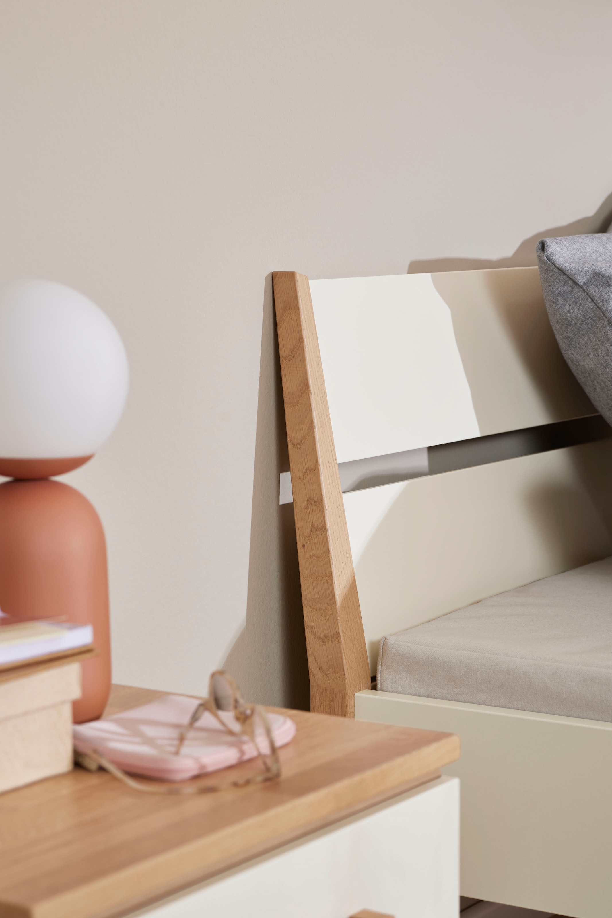 PAIDI Kinderbett »STIENE in verschiedenen Größen und Farben« 90/120/140x200cm - Beige, Grau, Eiche massiv,  Jugendbett mit Massivholz, pflegeleicht, langlebig, Jugendliege