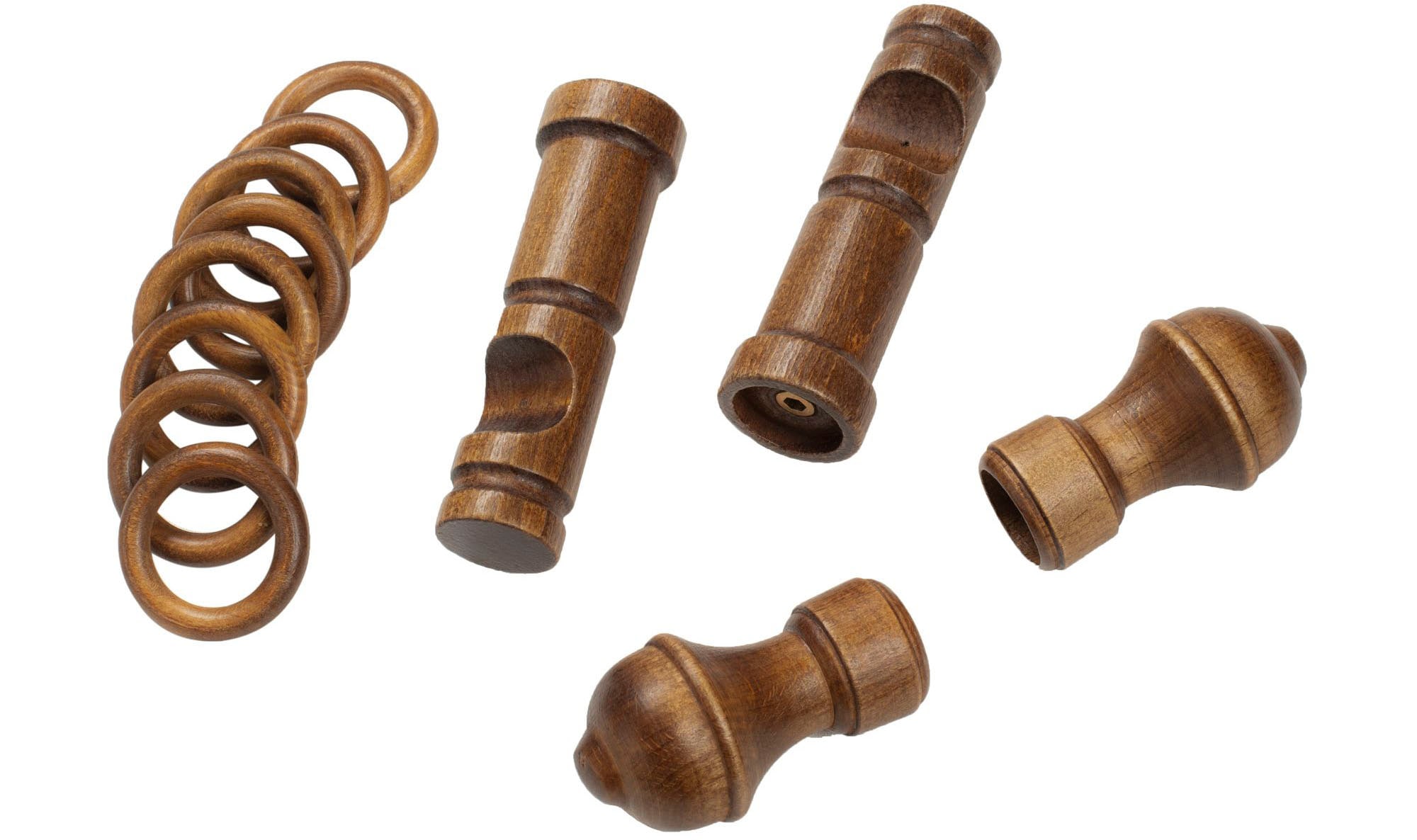 SN DECO GROUP Gardinenstange »Ares« 1 läufig-läufig Fixmaß 28 mm, Holz, verschiedene Längen und Farben, Komplettset