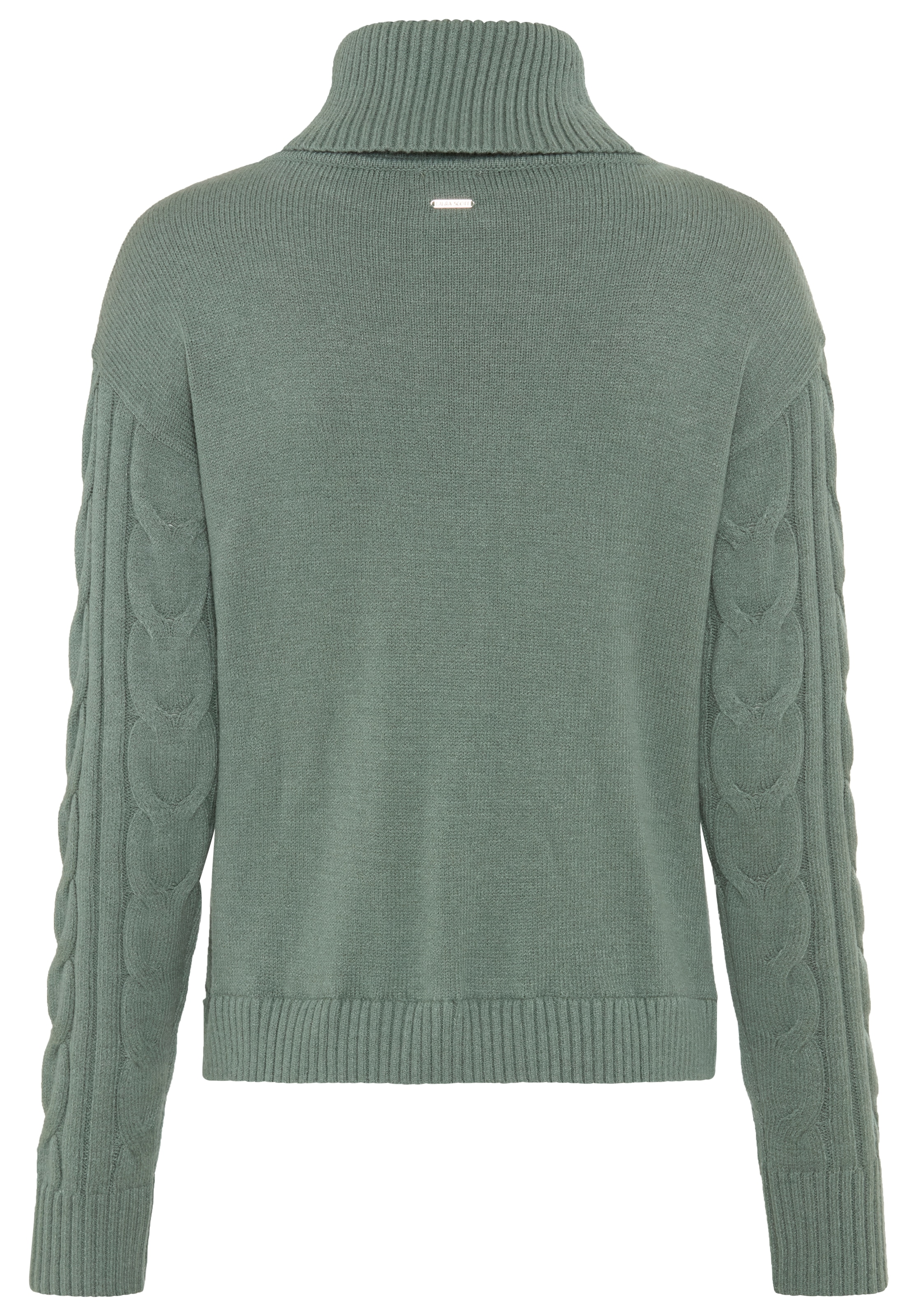 Laura Scott Rollkragenpullover »mit Bluseneinsatz« mit Zopfmuster
