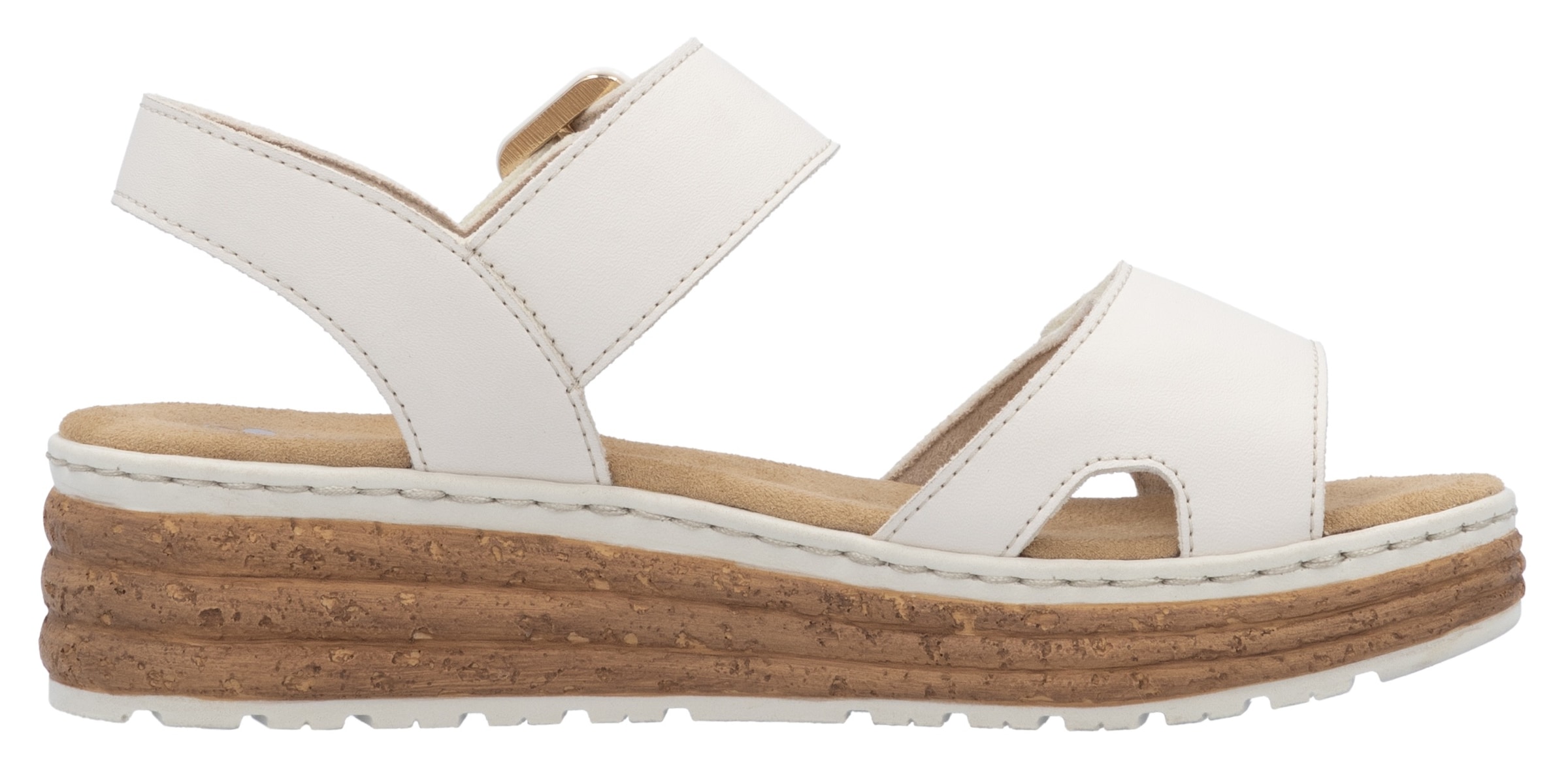 Rieker Plateausandale, Sandalette, Sommerschuh, Keilsandale mit praktischen Klettverschlüssen