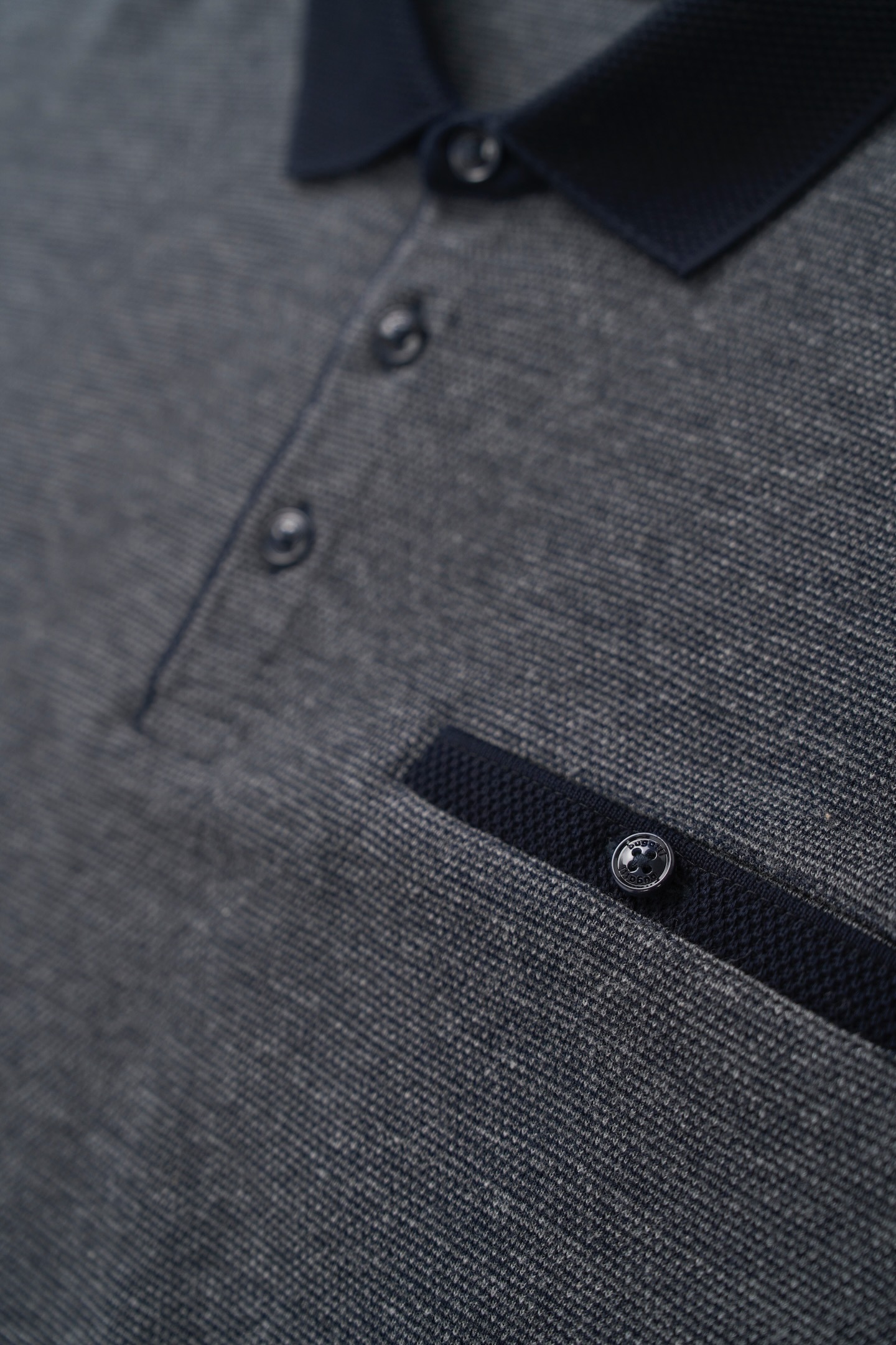 bugatti Langarm-Poloshirt, mit Strukturkragen