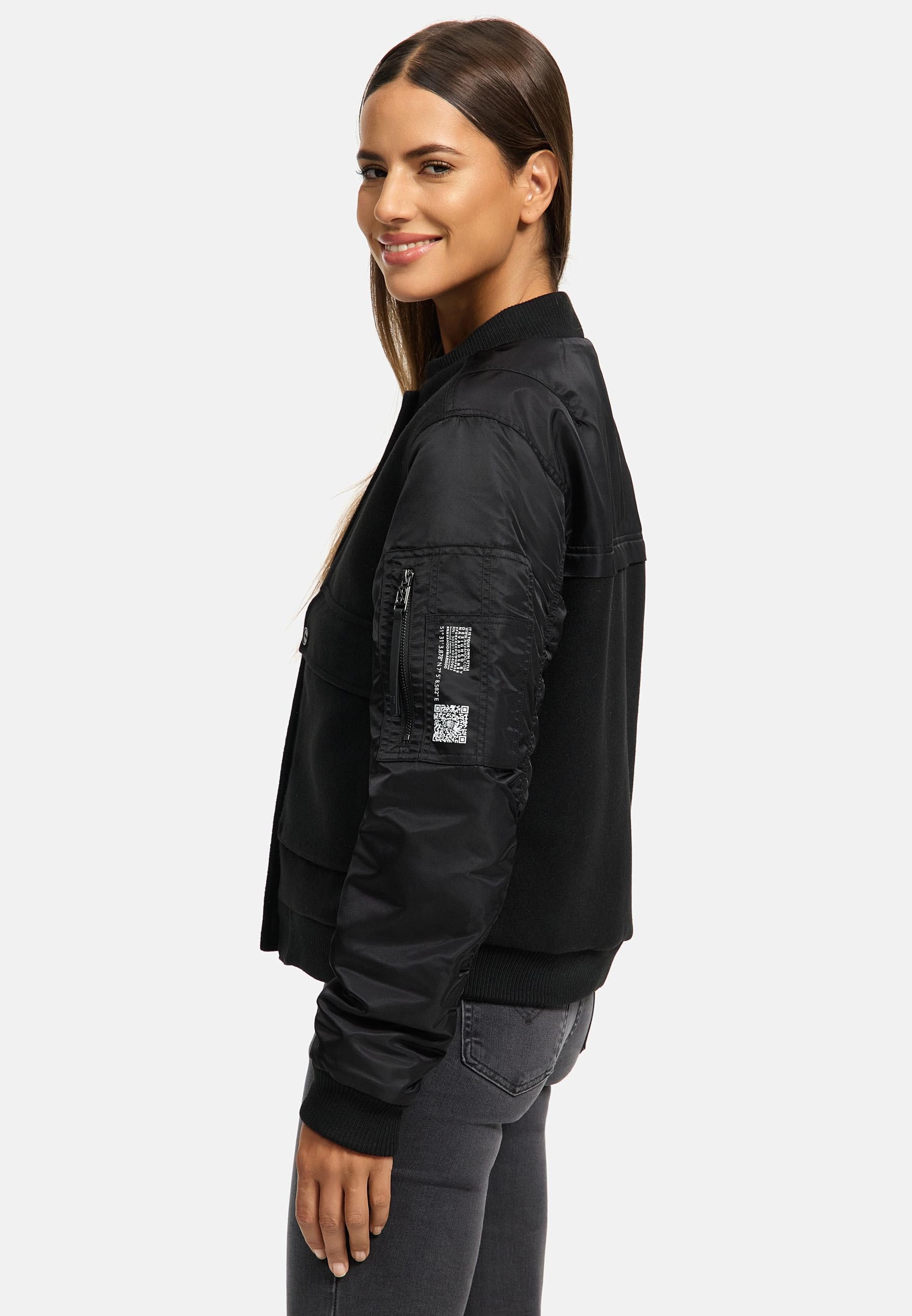 Navahoo Bomberjacke »Bomberjacke Willstehaben 14«, ohne Kapuze, angesagte Collegejacke mit Ärmeltasche