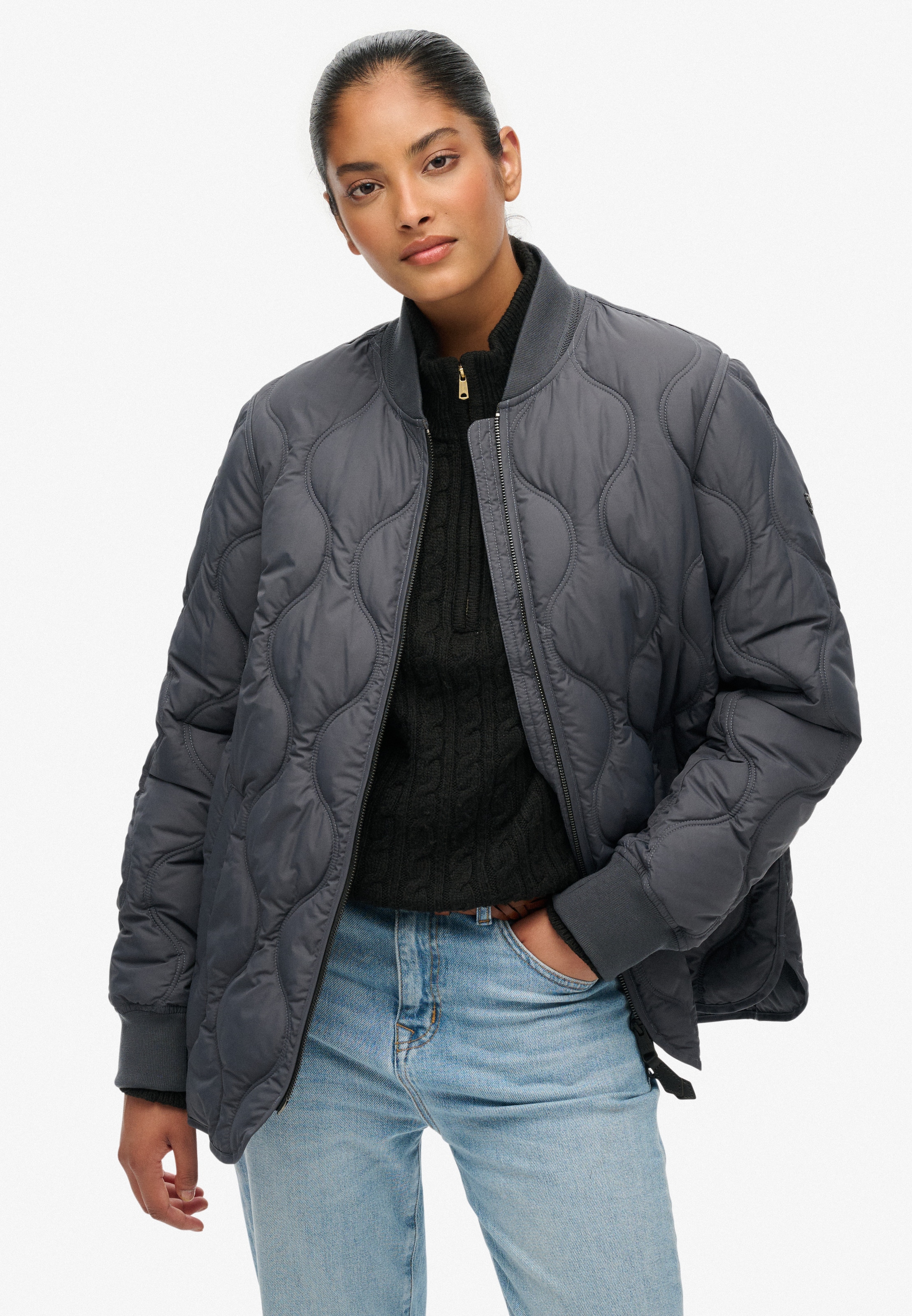 Superdry Steppjacke »SHORT QUILTED LINER JACKET«, ohne Kapuze