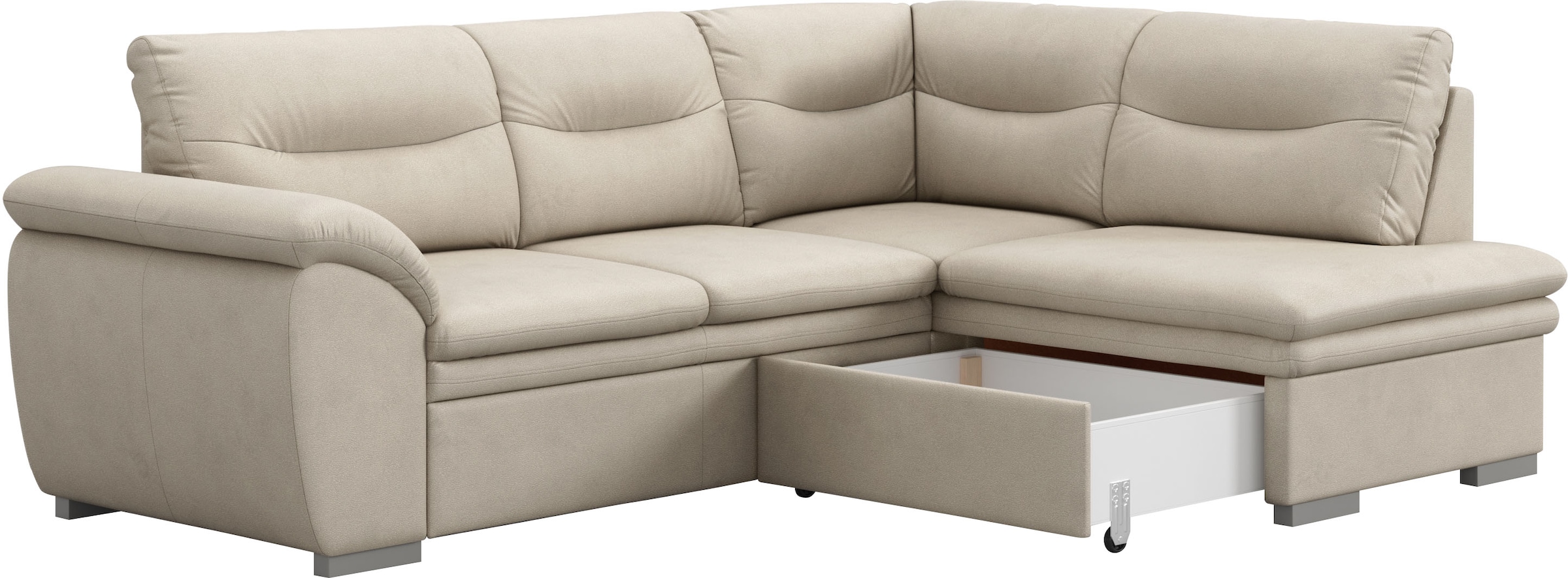 COTTA Ecksofa »Leandra L-Form«, wahlweise mit Bettfunktion & Bettkasten