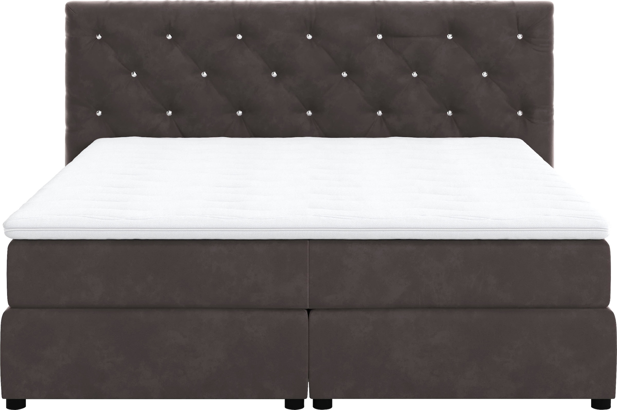 COTTA Boxspringbett »Castle«, mit Strasssteinen im Kopfteil, inkl. Topper