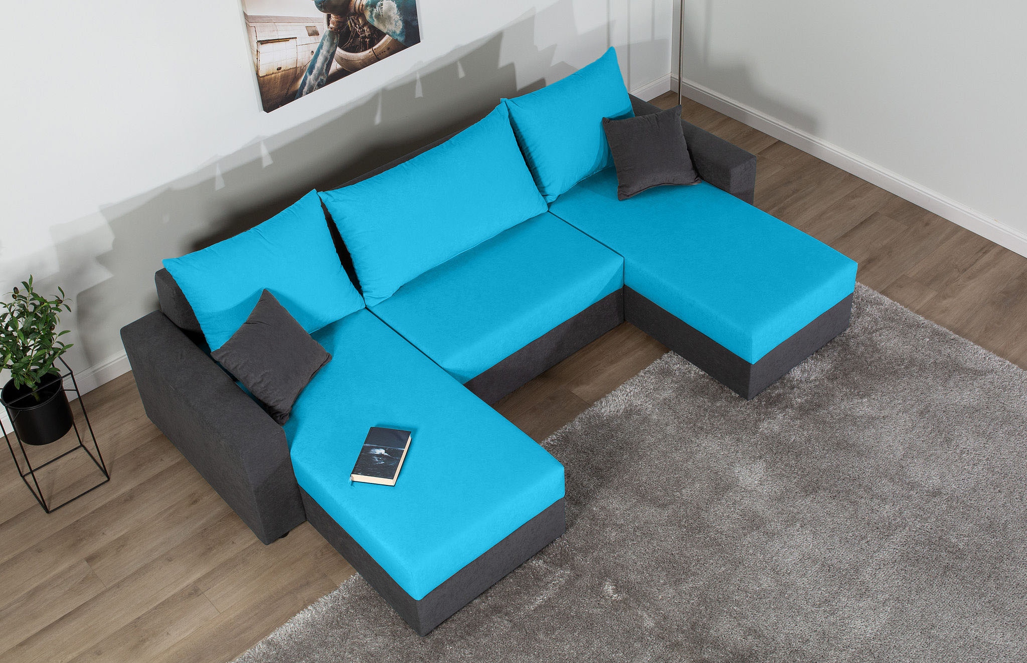 COLLECTION AB Wohnlandschaft »Pico U-Form«, Wohnlandschaft,2 X Ottomane,Polyätherschaum Polsterung