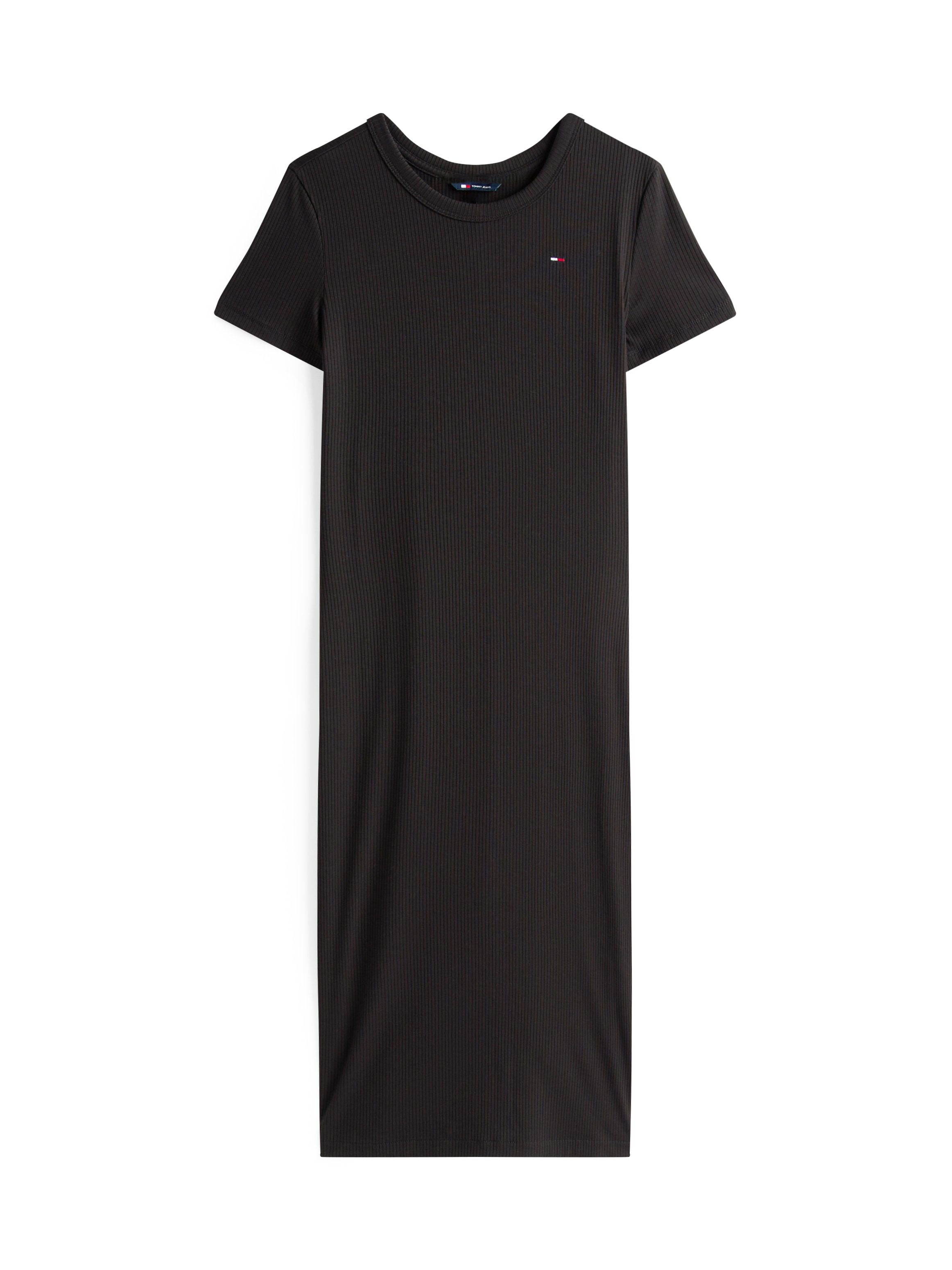 Tommy Jeans Jerseykleid, mit gerippter Struktur, Logostickerei