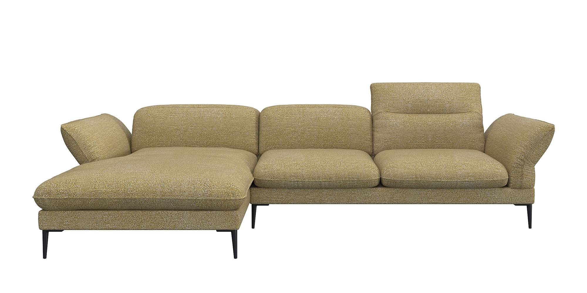 FLEXLUX Ecksofa »Salino, Funktionssofa mit Recamiere, Relaxsofa, Ecksofa«, Sofa mit Arm- und Kopfteil-Verstellungen, Kaltschaum & Stahl-Wellen
