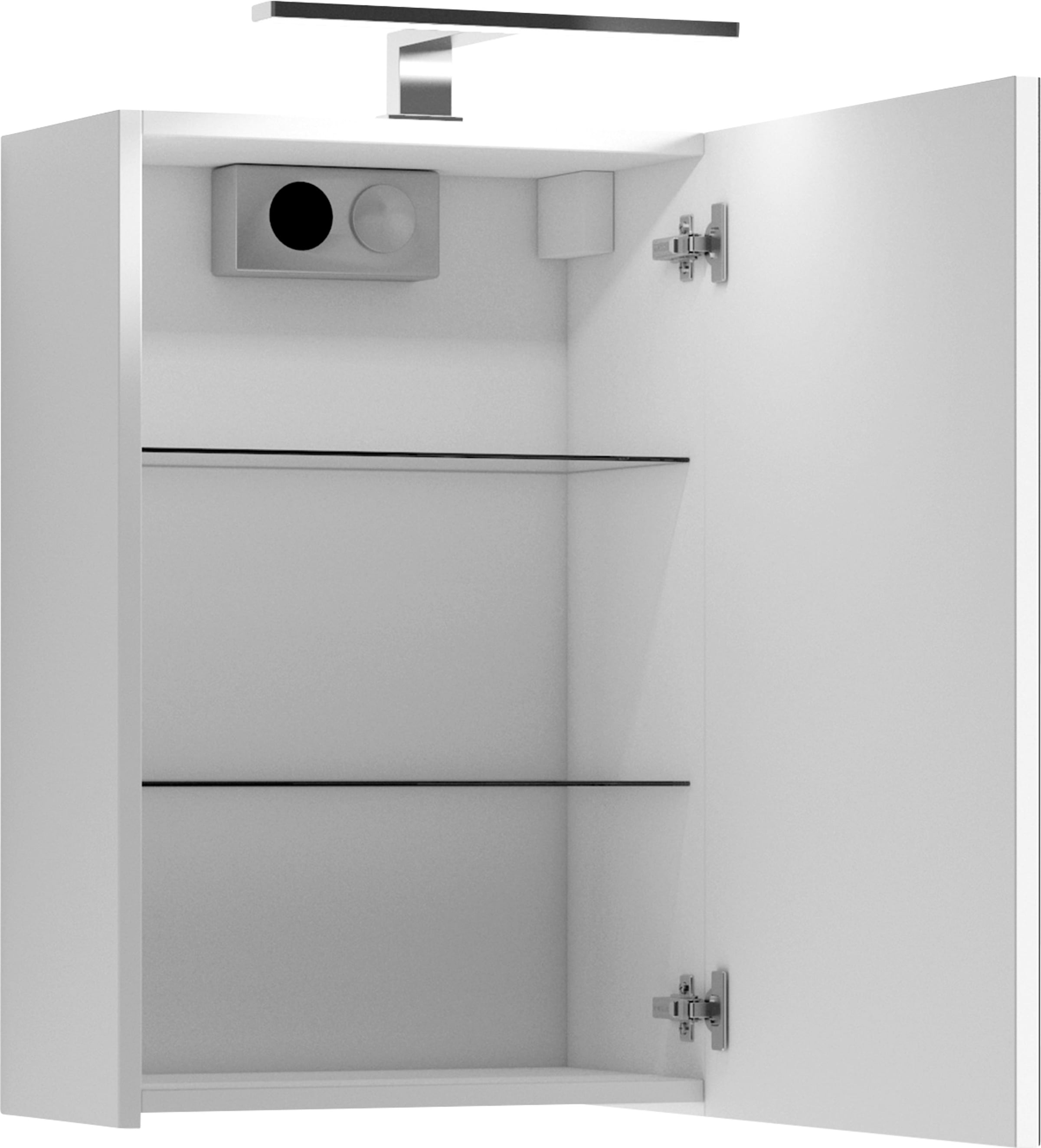 byLIVING Spiegelschrank »Spree«, Breite 40 cm, 1-türig, mit LED Beleuchtung und Schalter-/Steckdosenbox