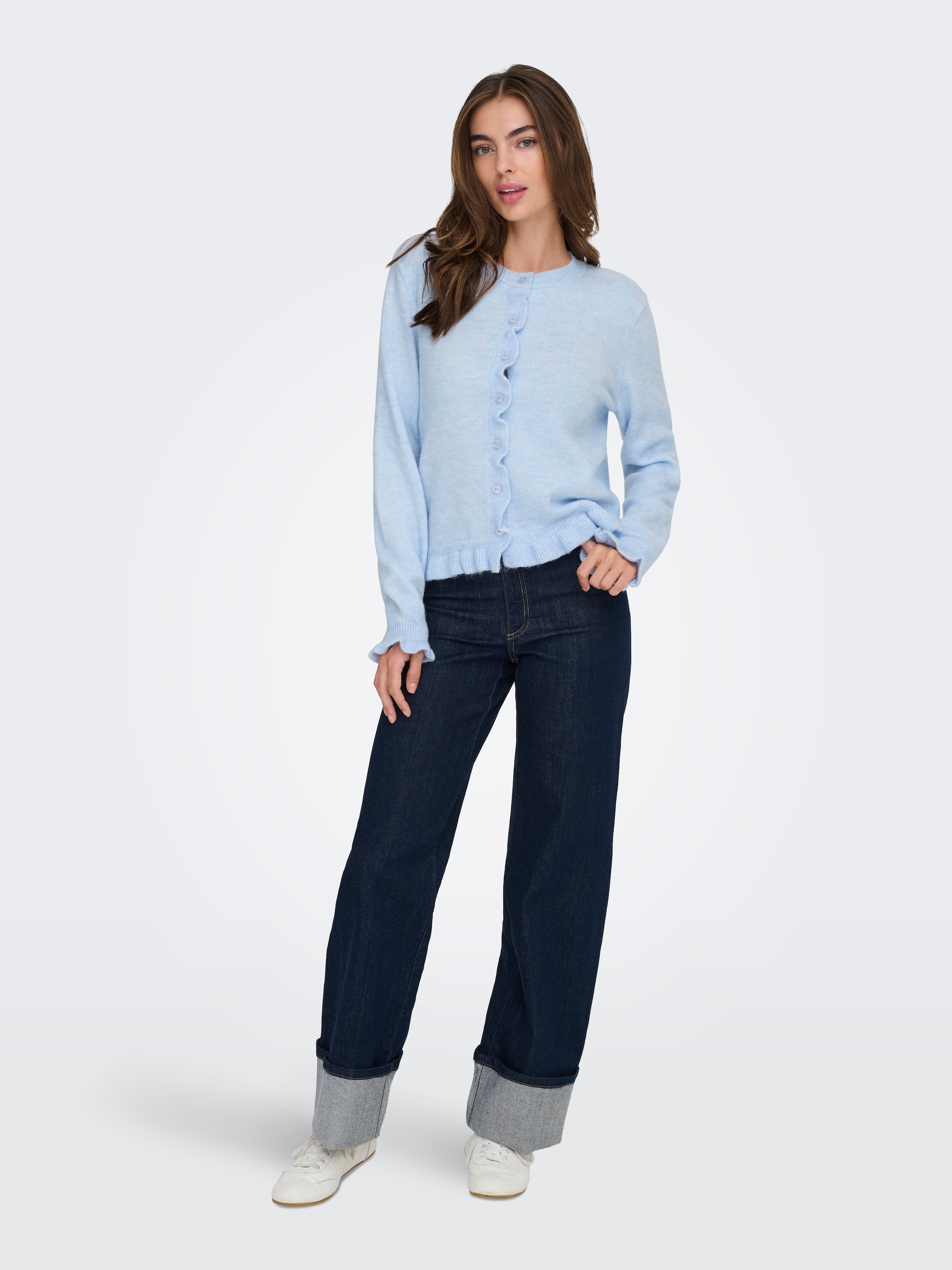 JDY Strickjacke »JDYLETTY L/S ON FRILL CARDIGAN KNT NOOS«