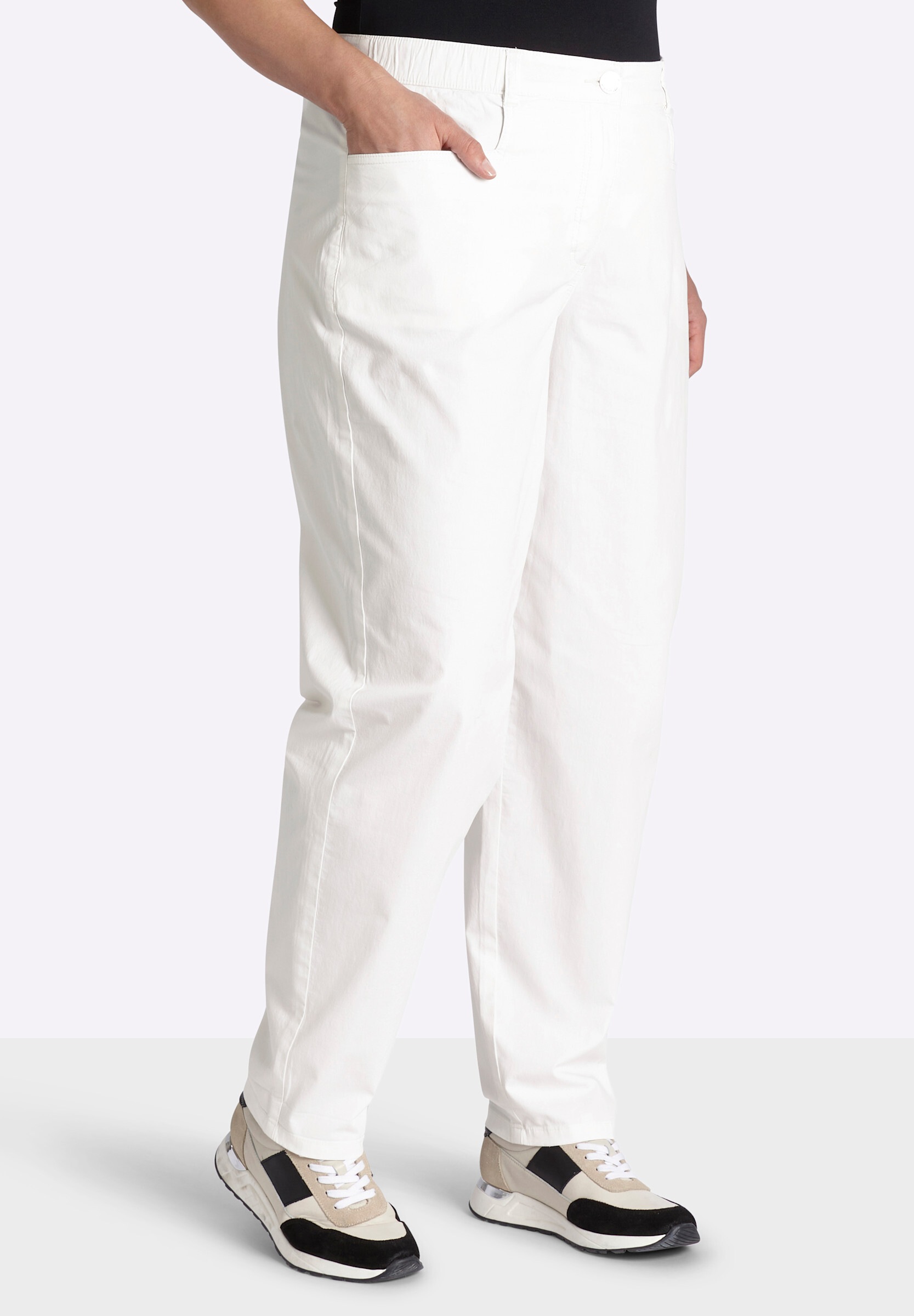 Sheego Chinohose »Hose lang Chinohose mit Ziertaschen hinten«