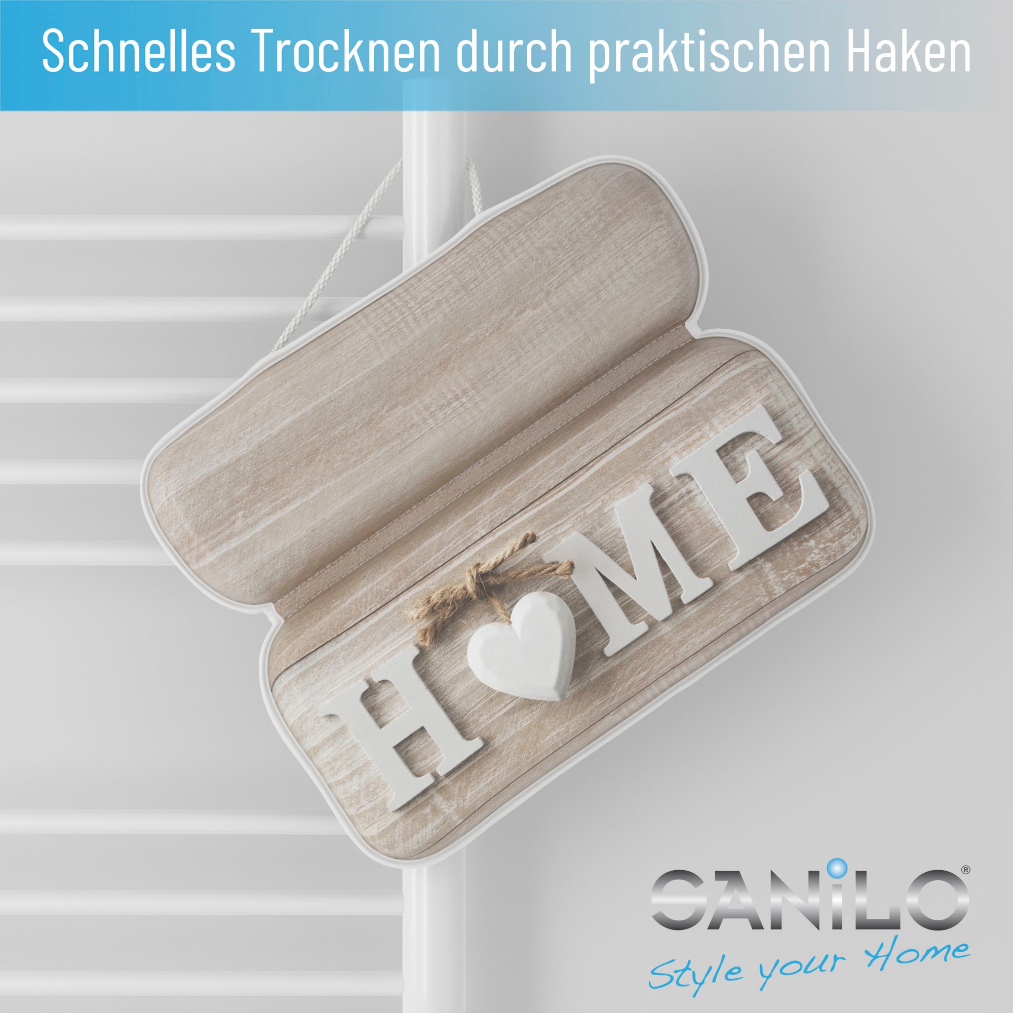 Sanilo Nackenkissen »Badewannenkissen Home« bequem, rutschfest, kräftige Farben, mit 7 starken Saugnäpfen