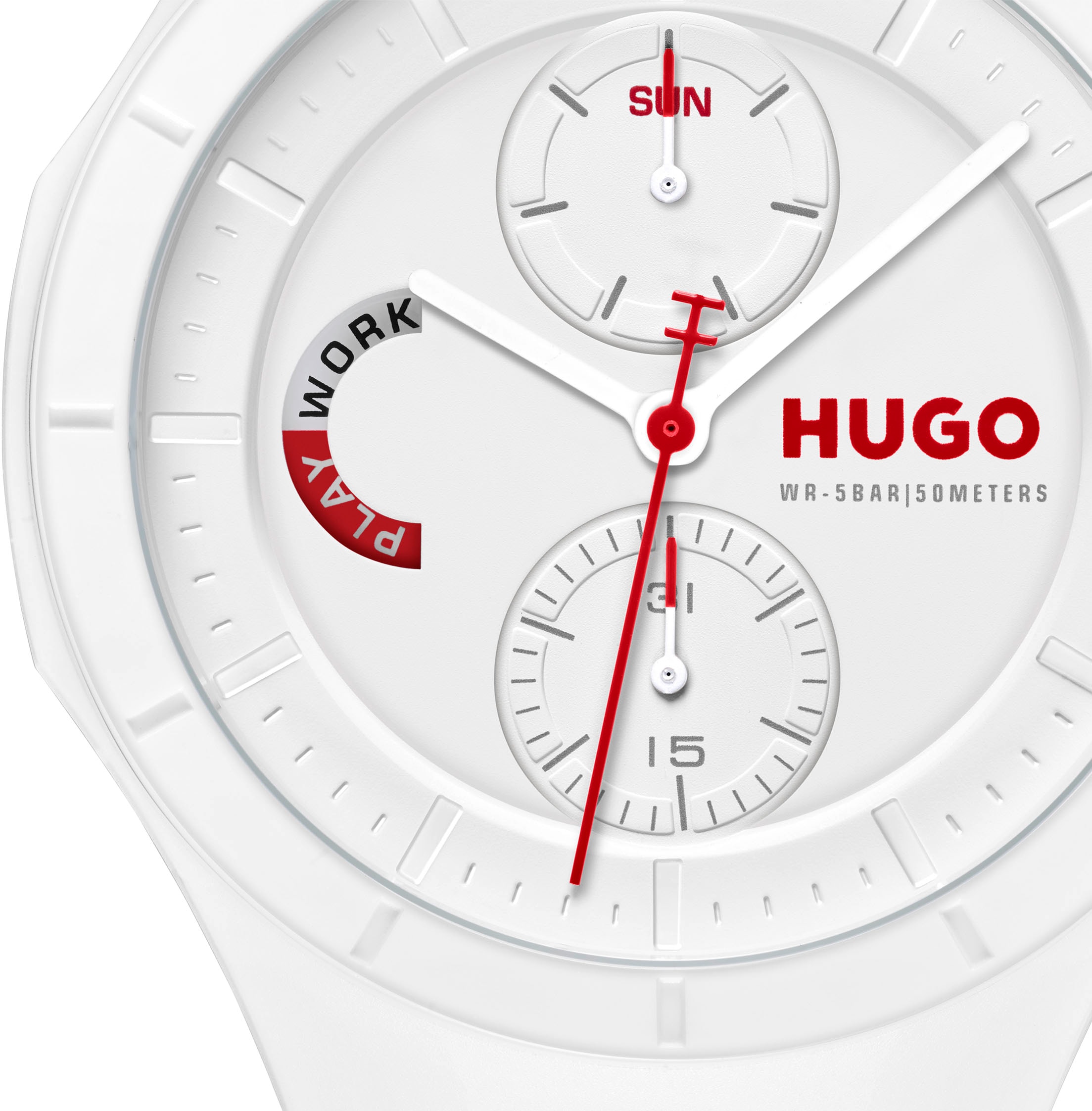 HUGO Multifunktionsuhr »#LIT MULTI«, Quarzuhr, Armbanduhr, Herrenuhr, Silikonarmband, analog