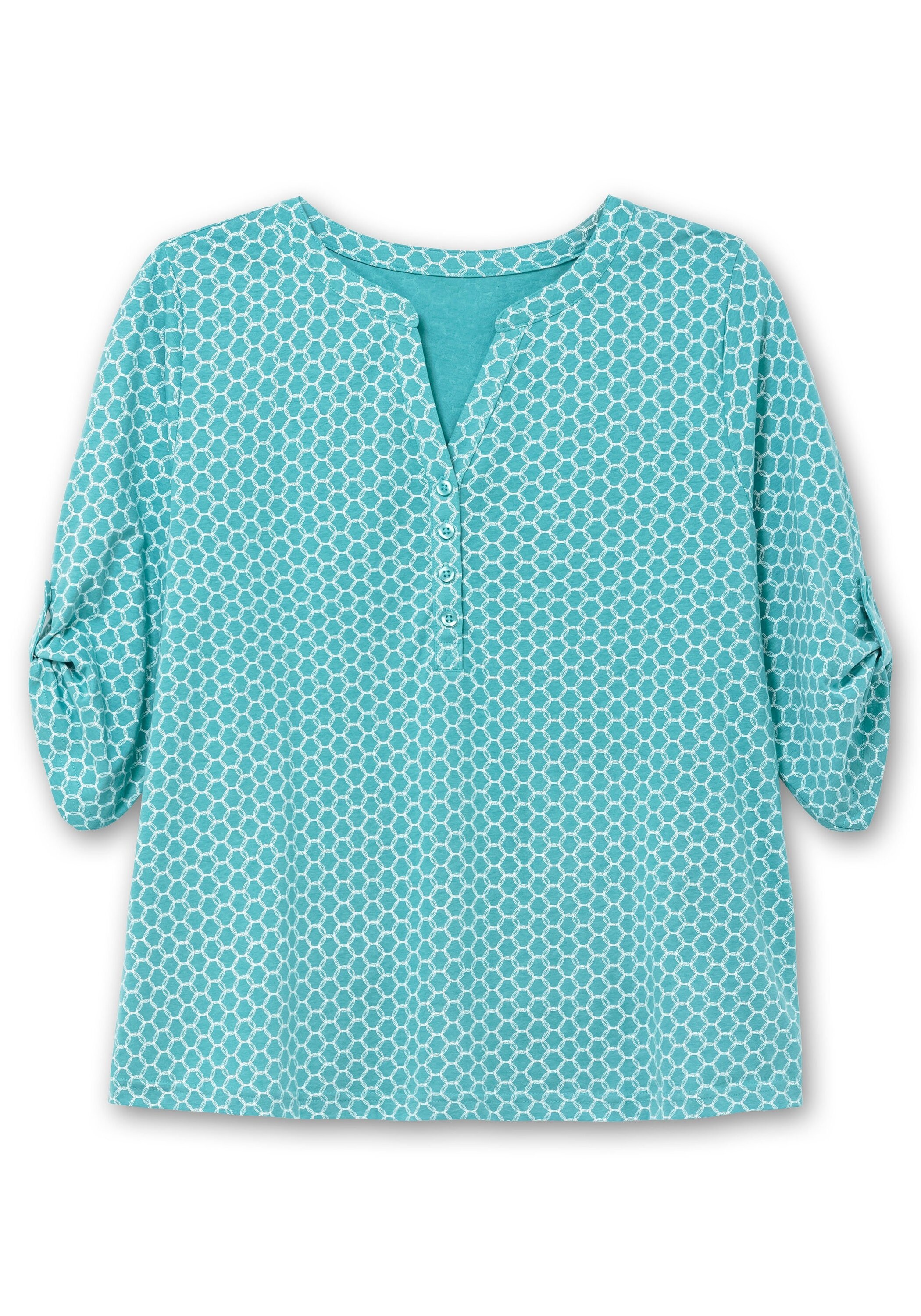 Sheego 3/4-Arm-Shirt »Shirt mit grafischem Alloverprint«