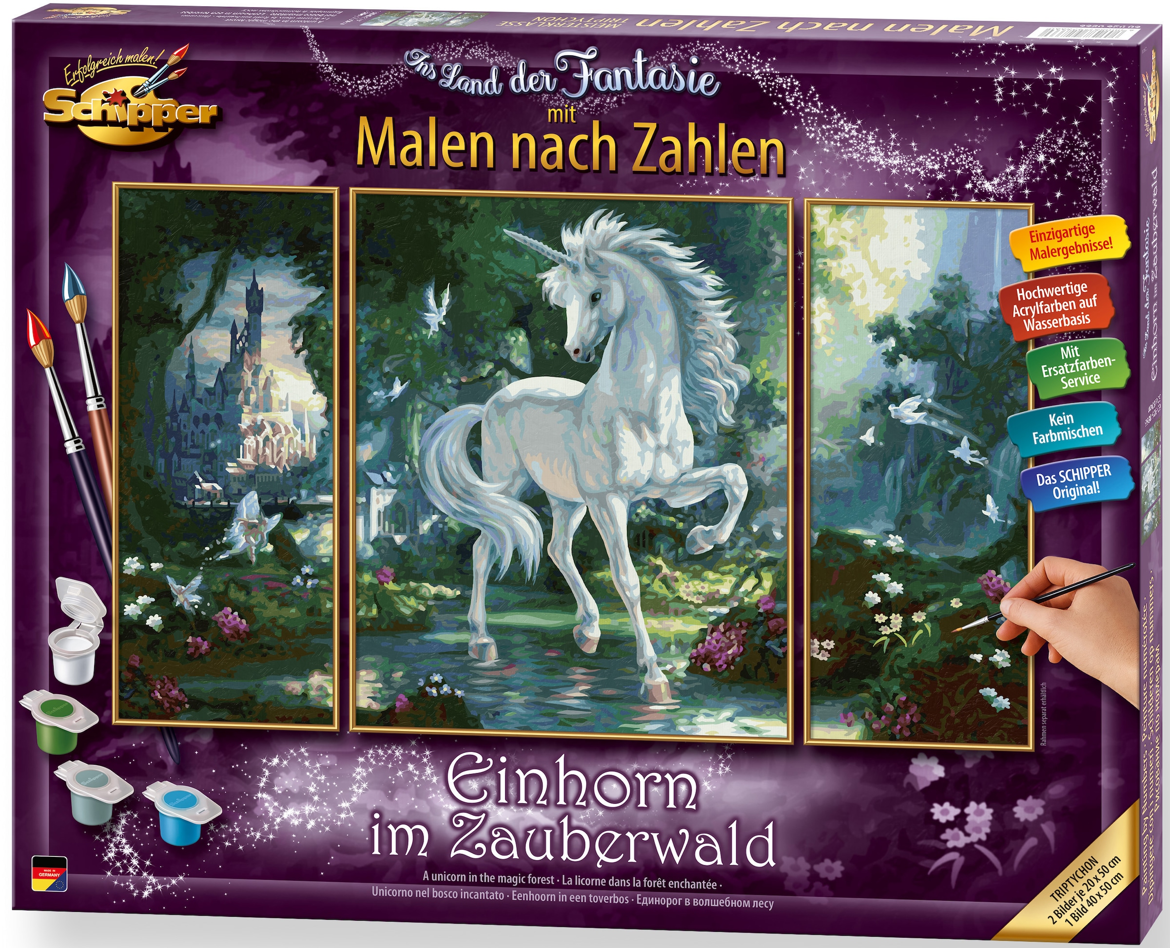 Schipper Malen nach Zahlen »Meisterklasse Triptychon - Einhorn Zauberwald«,  Made in Germany online kaufen | OTTO