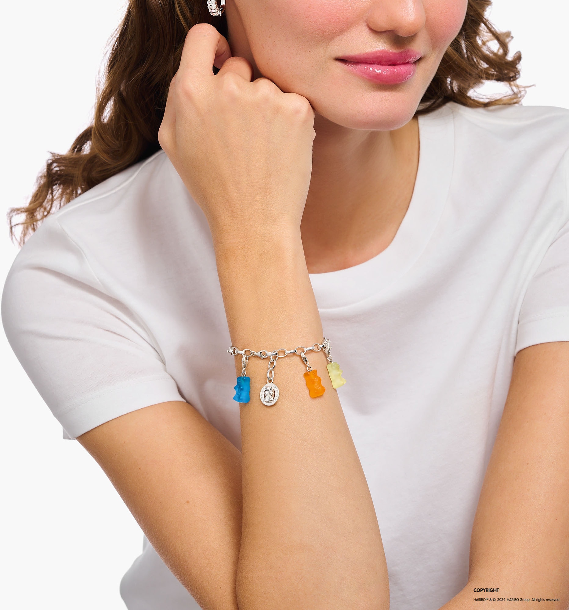 THOMAS SABO Charm-Einhänger »THOMAS SABO x HARIBO Schmuck: Charm«, mit Kristallglas